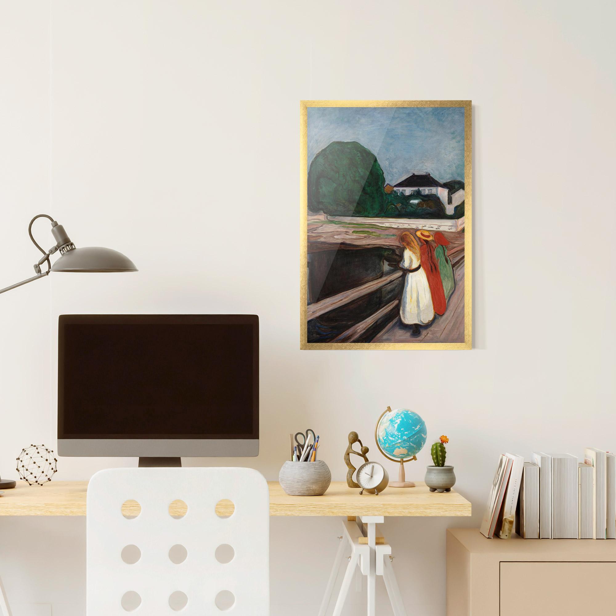 Poster Înrămat Girls On The Bridge mockup 6