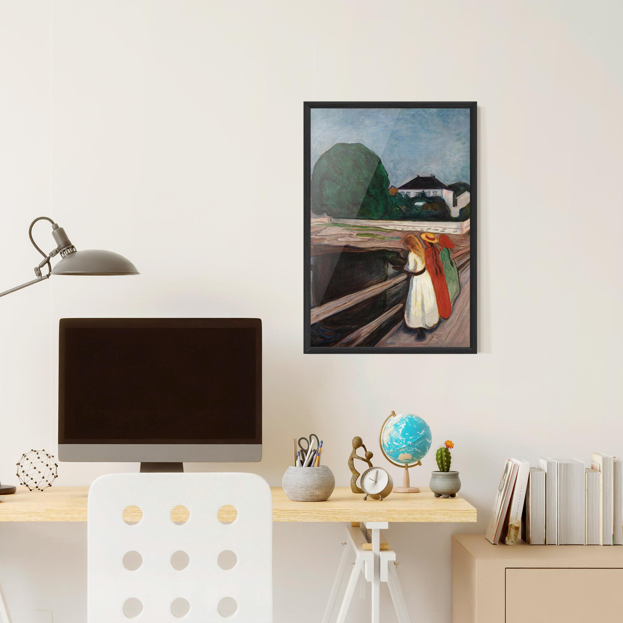 Poster Înrămat Girls On The Bridge mockup 6