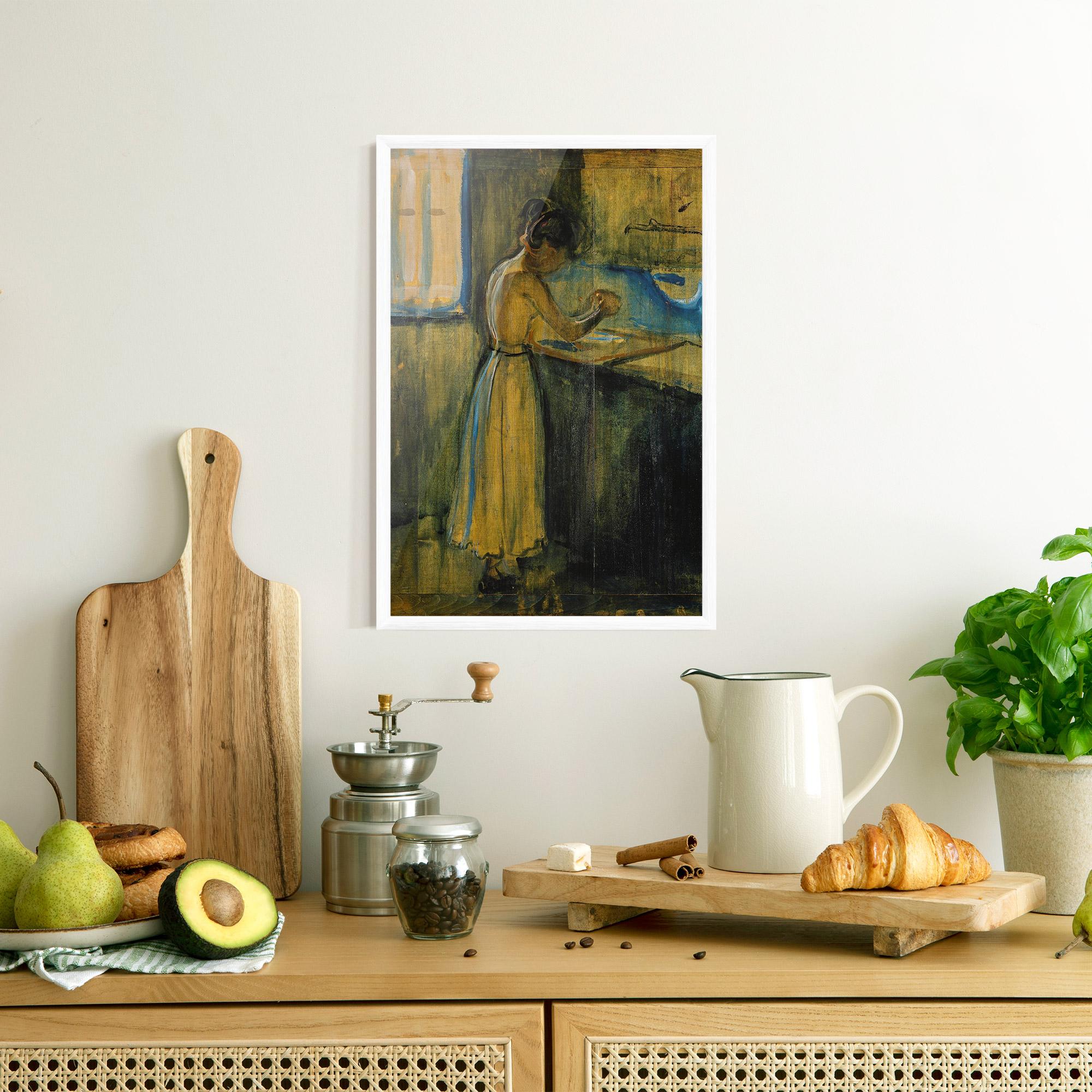 Poster Înrămat Woman Washing Herself mockup 8