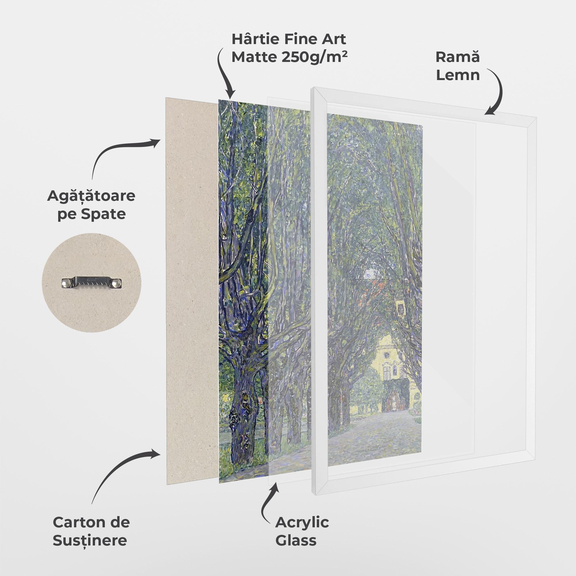 Poster Înrămat Allee At Schloss Kammer mockup 1