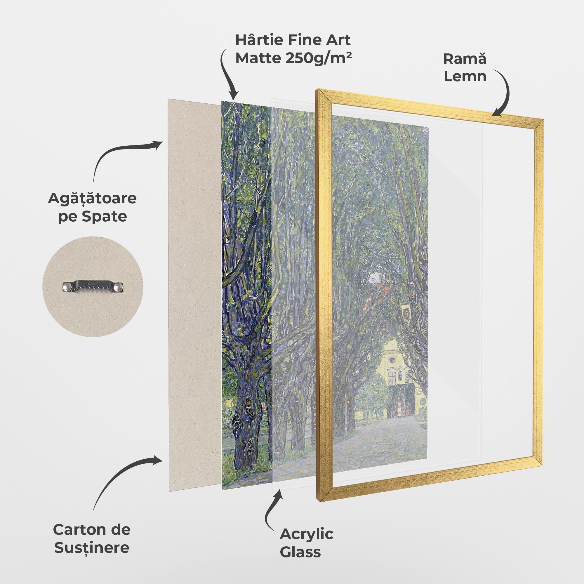 Poster Înrămat Allee At Schloss Kammer mockup 1