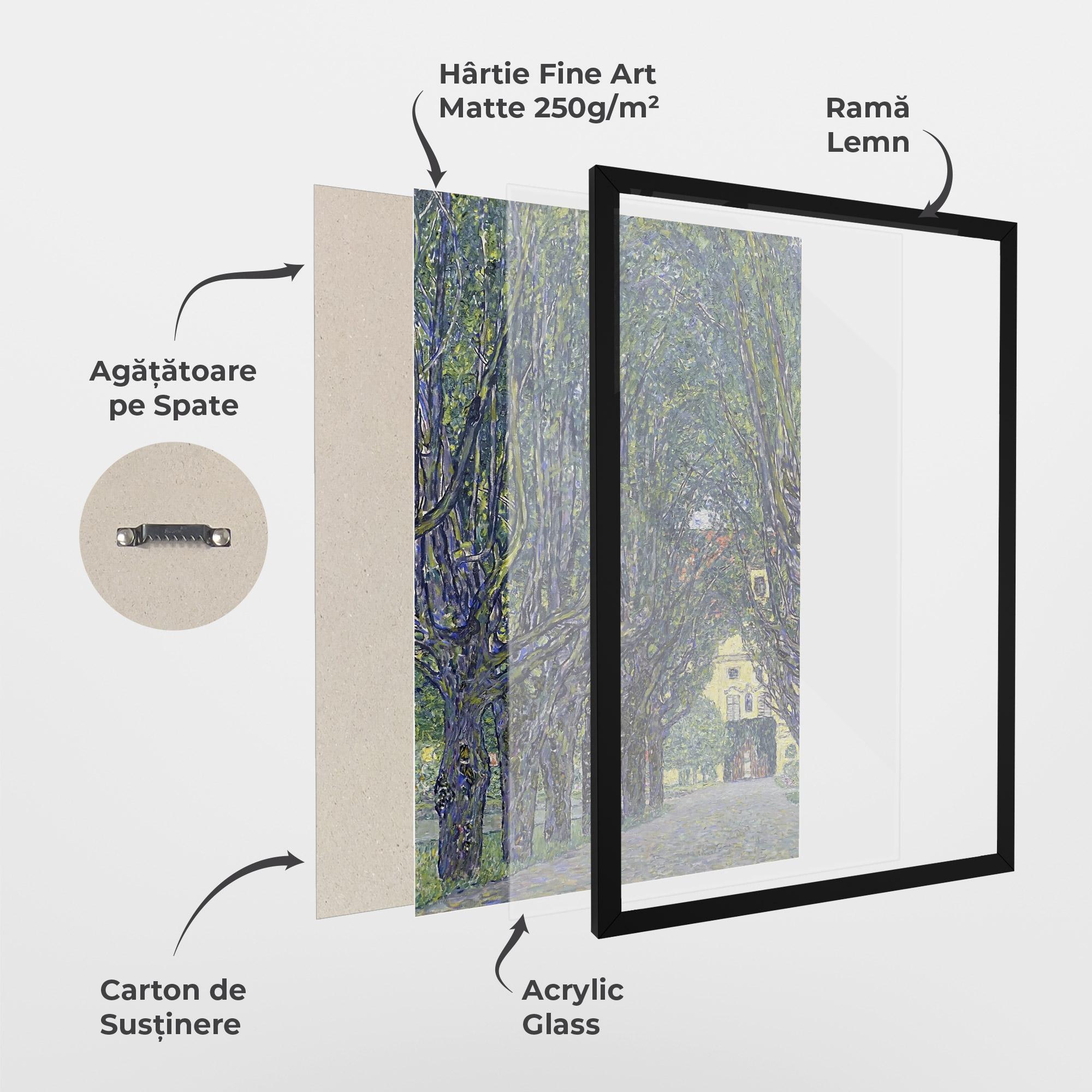 Poster Înrămat Allee At Schloss Kammer mockup 1