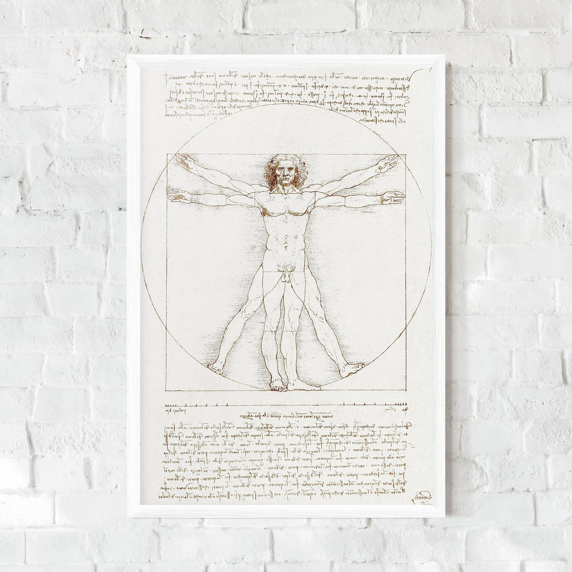 Poster Înrămat Leonardo Da Vinci's Vitruvian Man mockup 0