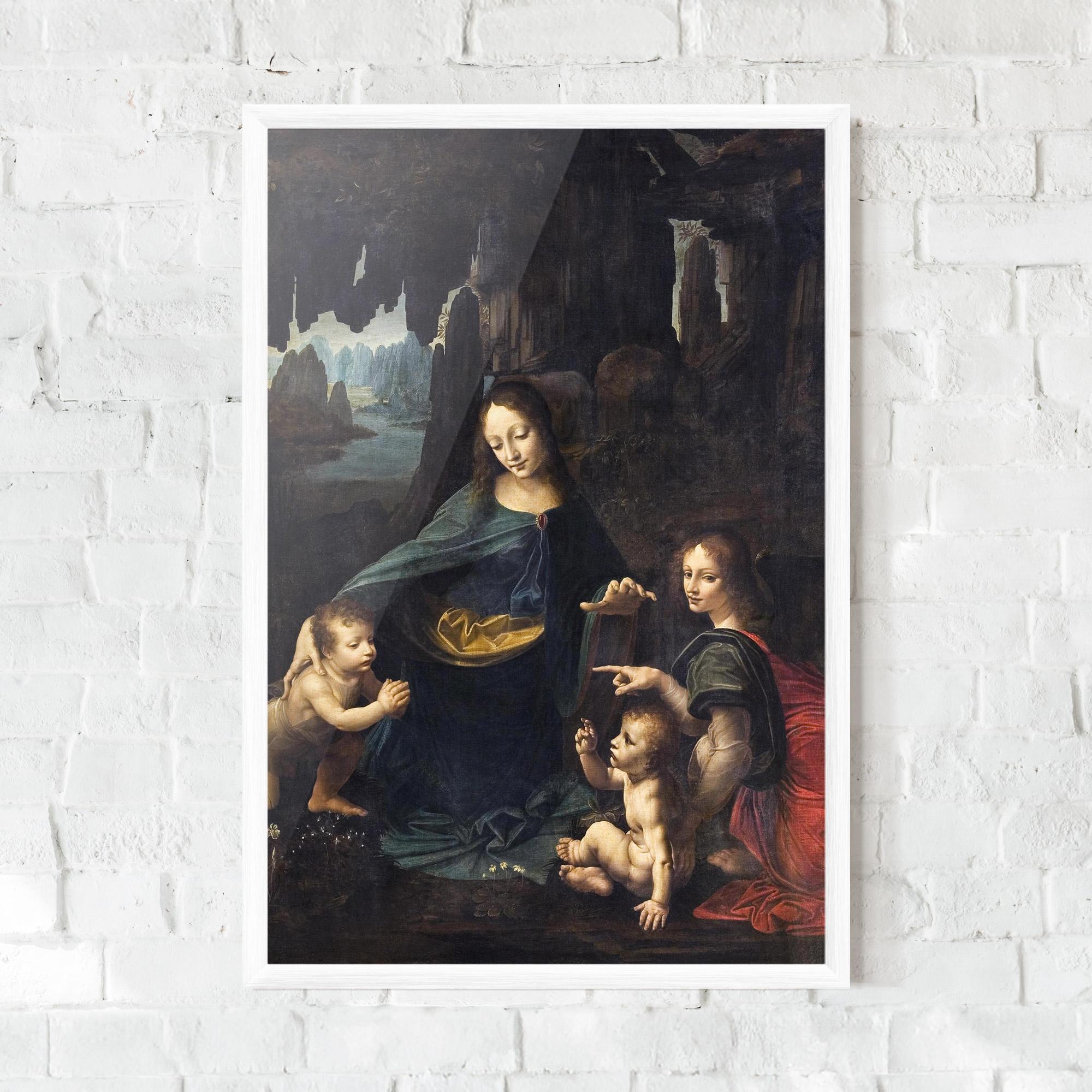 Poster Înrămat The Virgin Of The Rocks Leonardo Da Vinci mockup 0