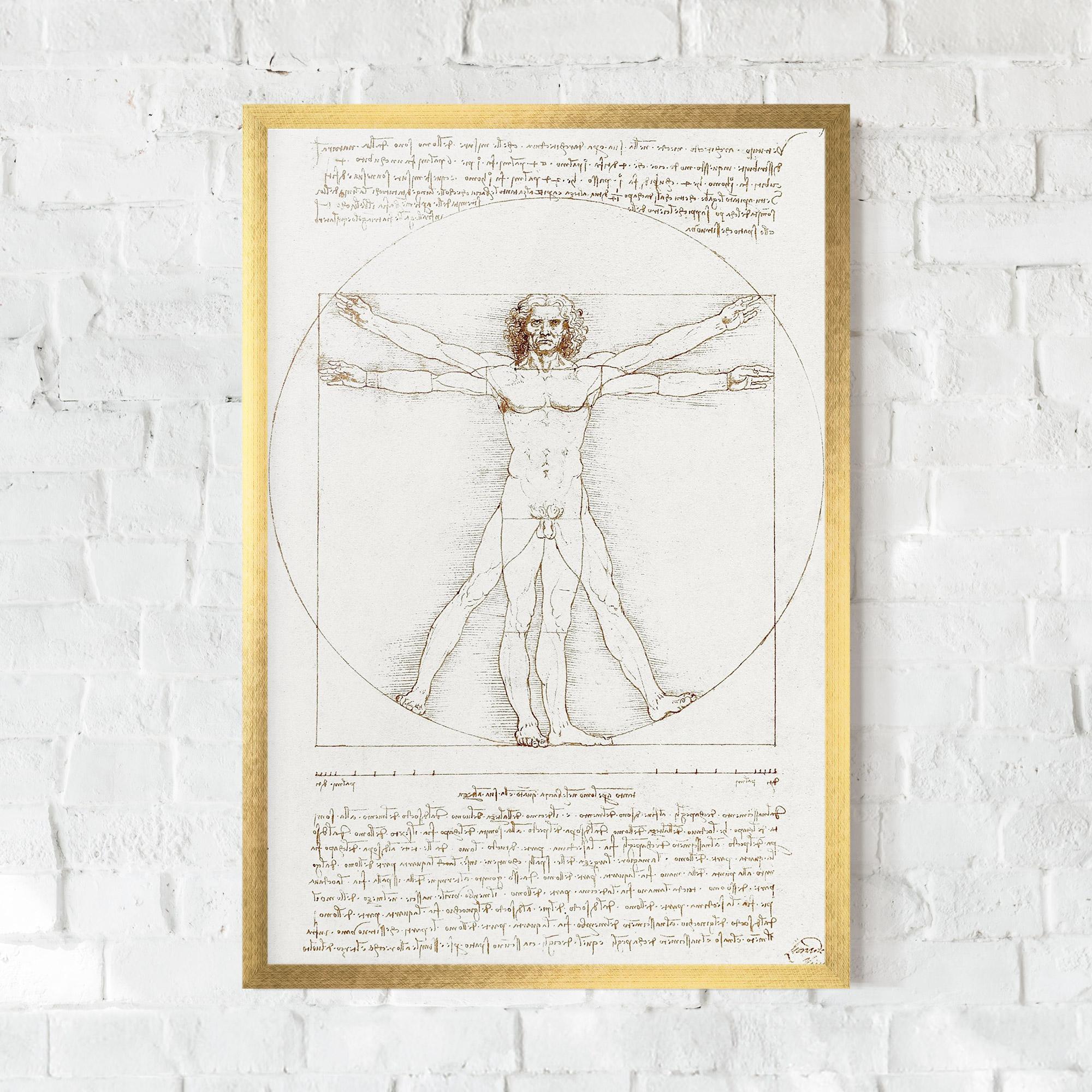 Poster Înrămat Leonardo Da Vinci's Vitruvian Man mockup 0