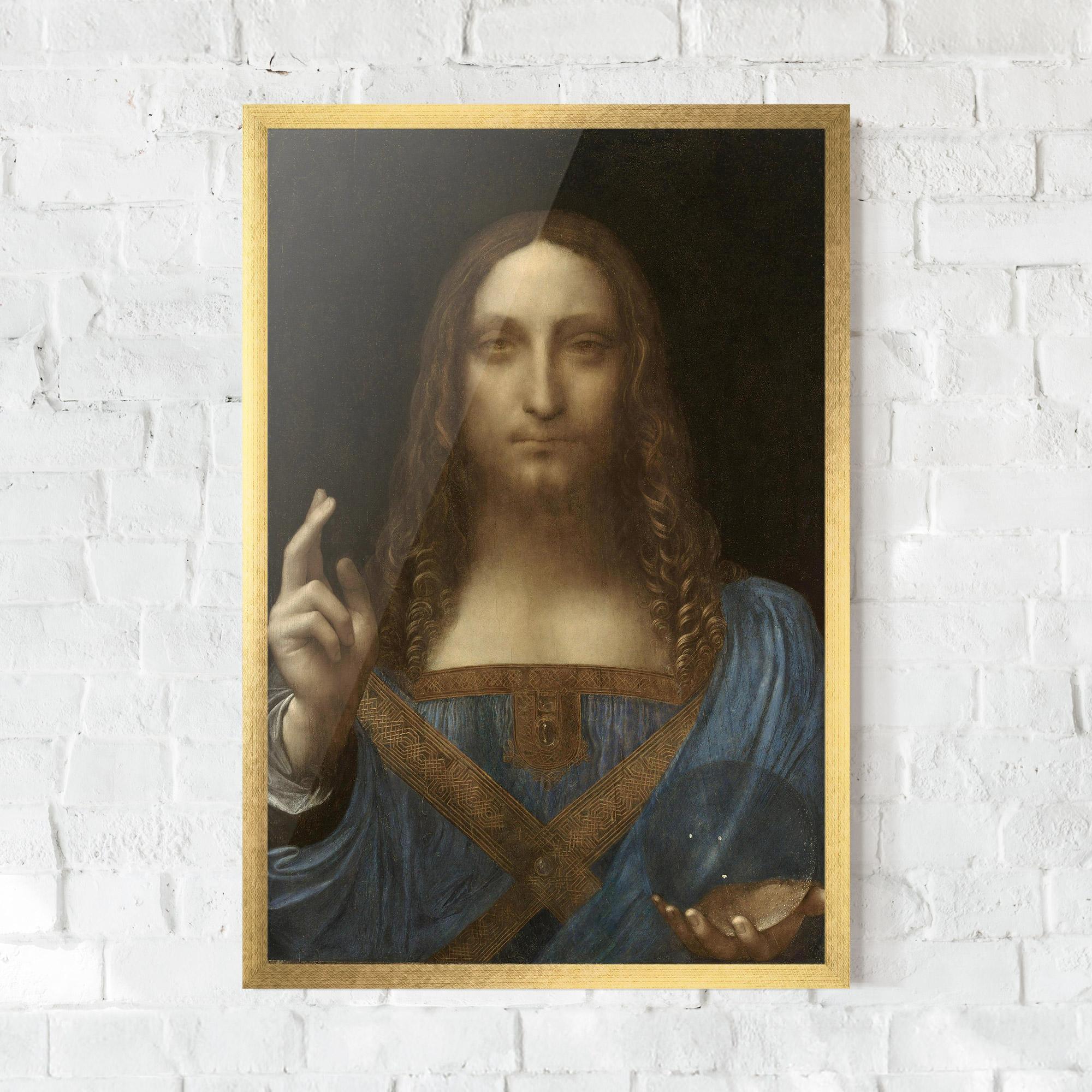 Poster Înrămat Leonardo Da Vinci Salvator Mundi mockup 0