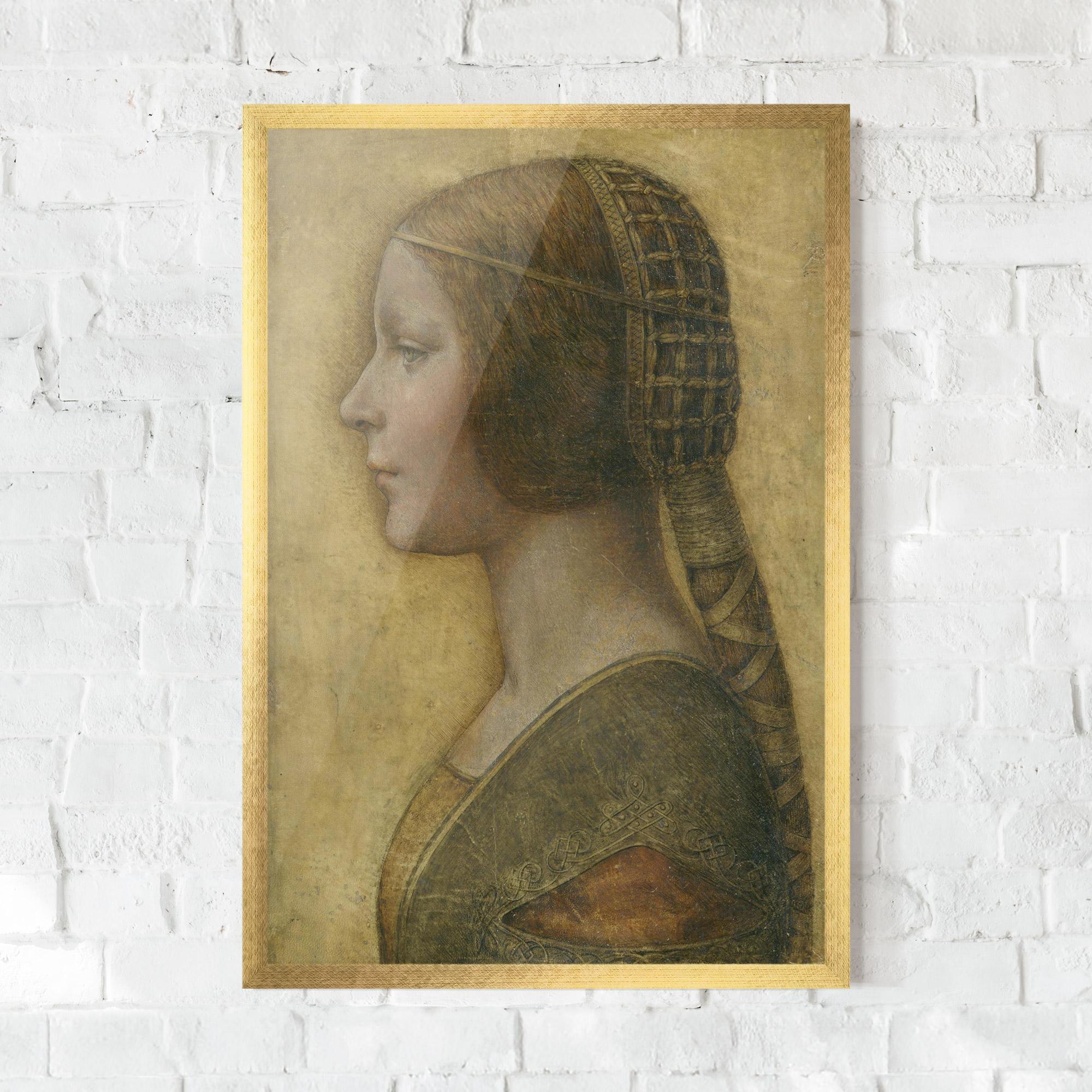 Poster Înrămat Profile Of A Young Fiancee Da Vinci mockup 0
