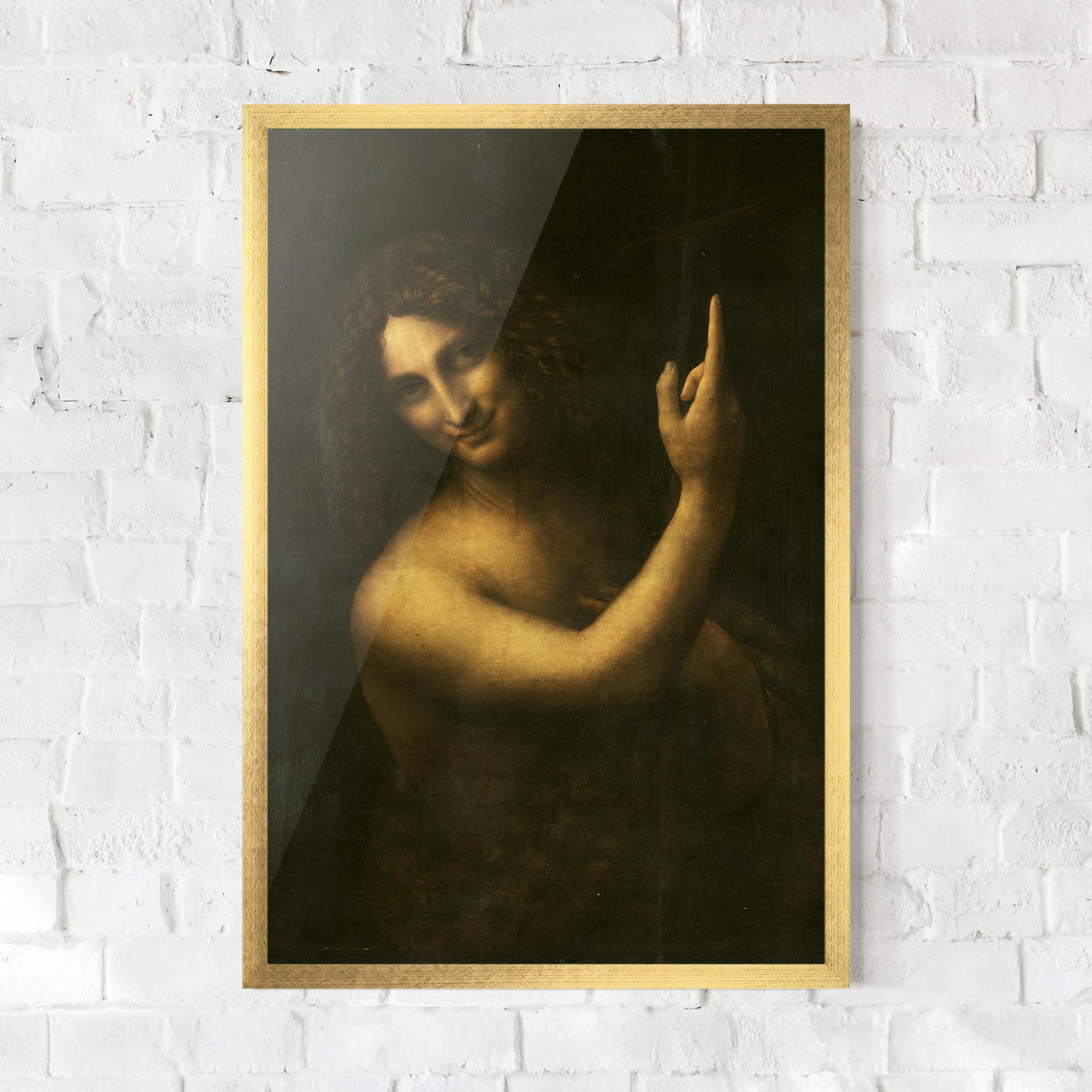 Poster Înrămat Seonardo Da Vinci Saint John The Baptist mockup 0