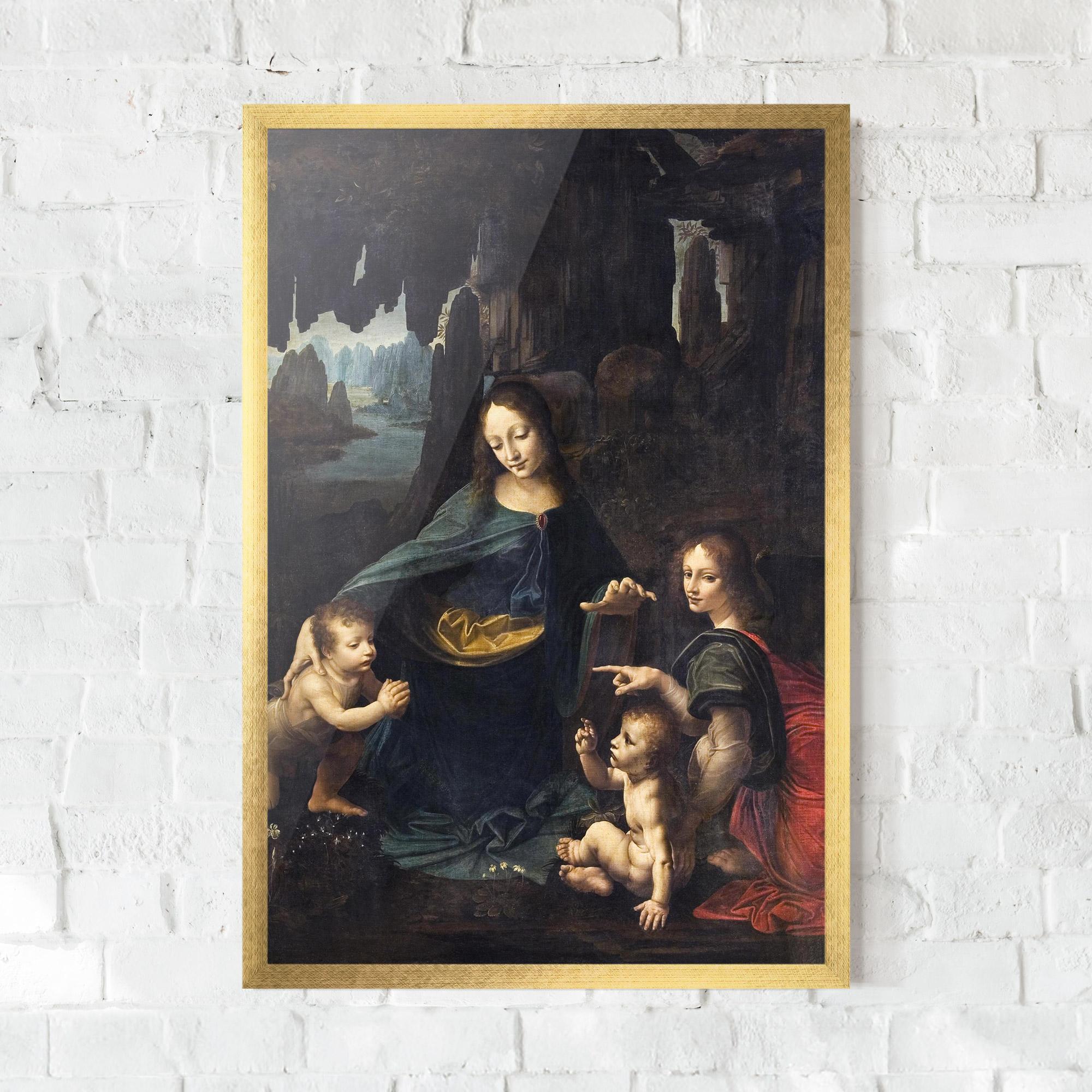 Poster Înrămat The Virgin Of The Rocks Leonardo Da Vinci mockup 0