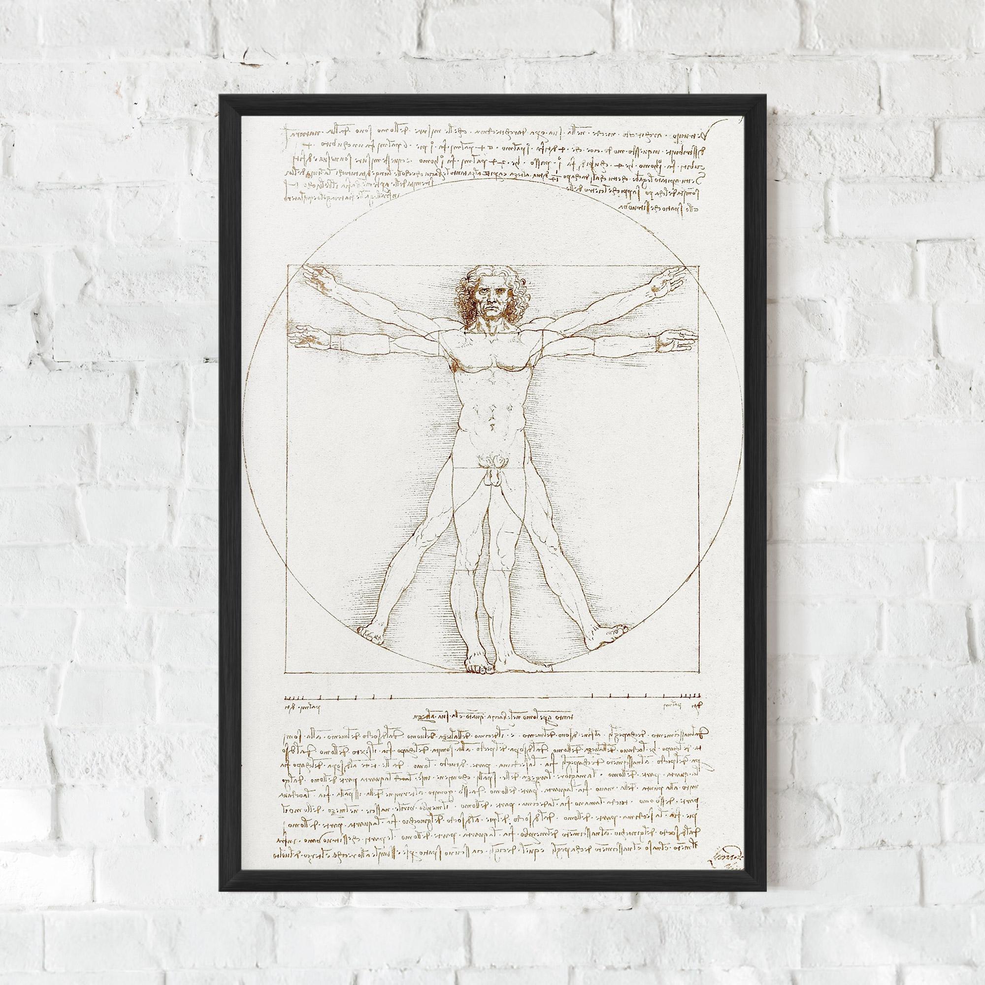 Poster Înrămat Leonardo Da Vinci's Vitruvian Man mockup 0
