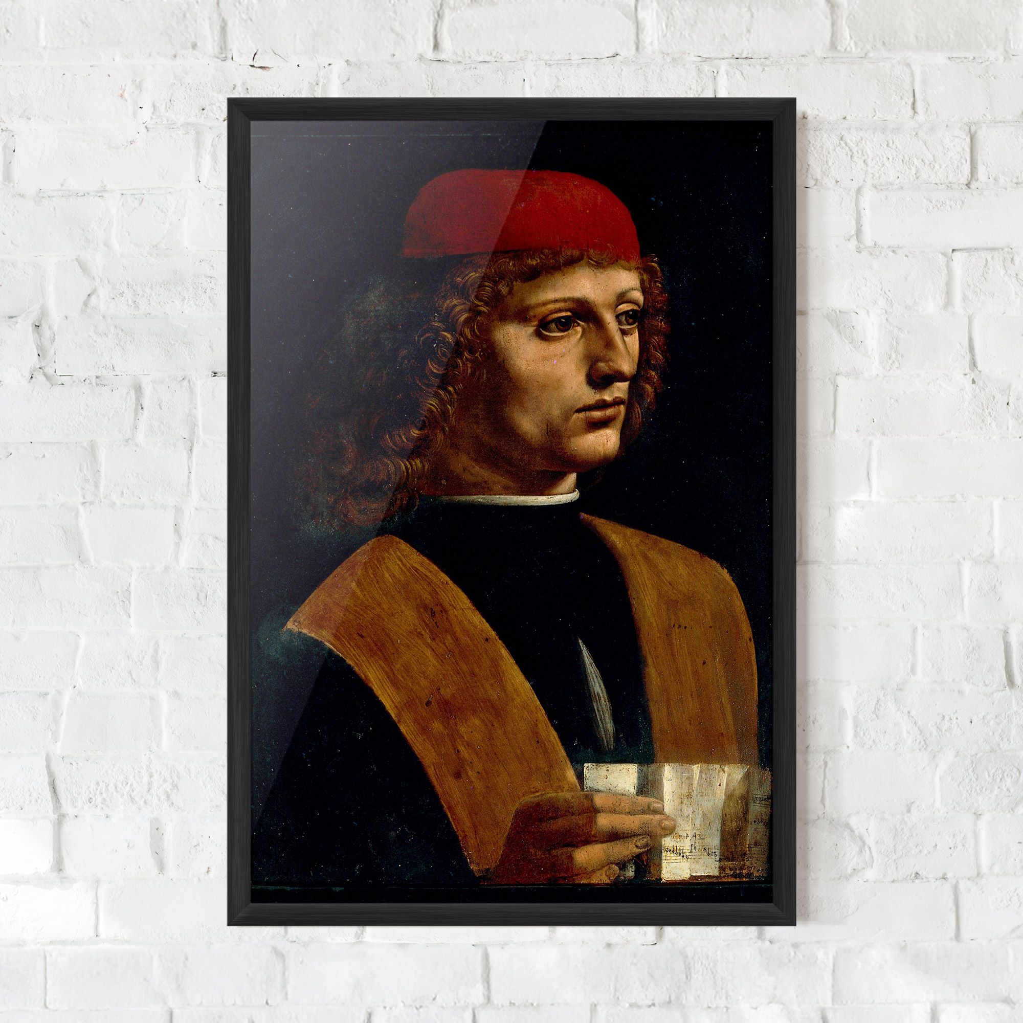 Poster Înrămat Leonardo Da Vinci Portrait Of A Musician Pinacoteca Ambrosiana