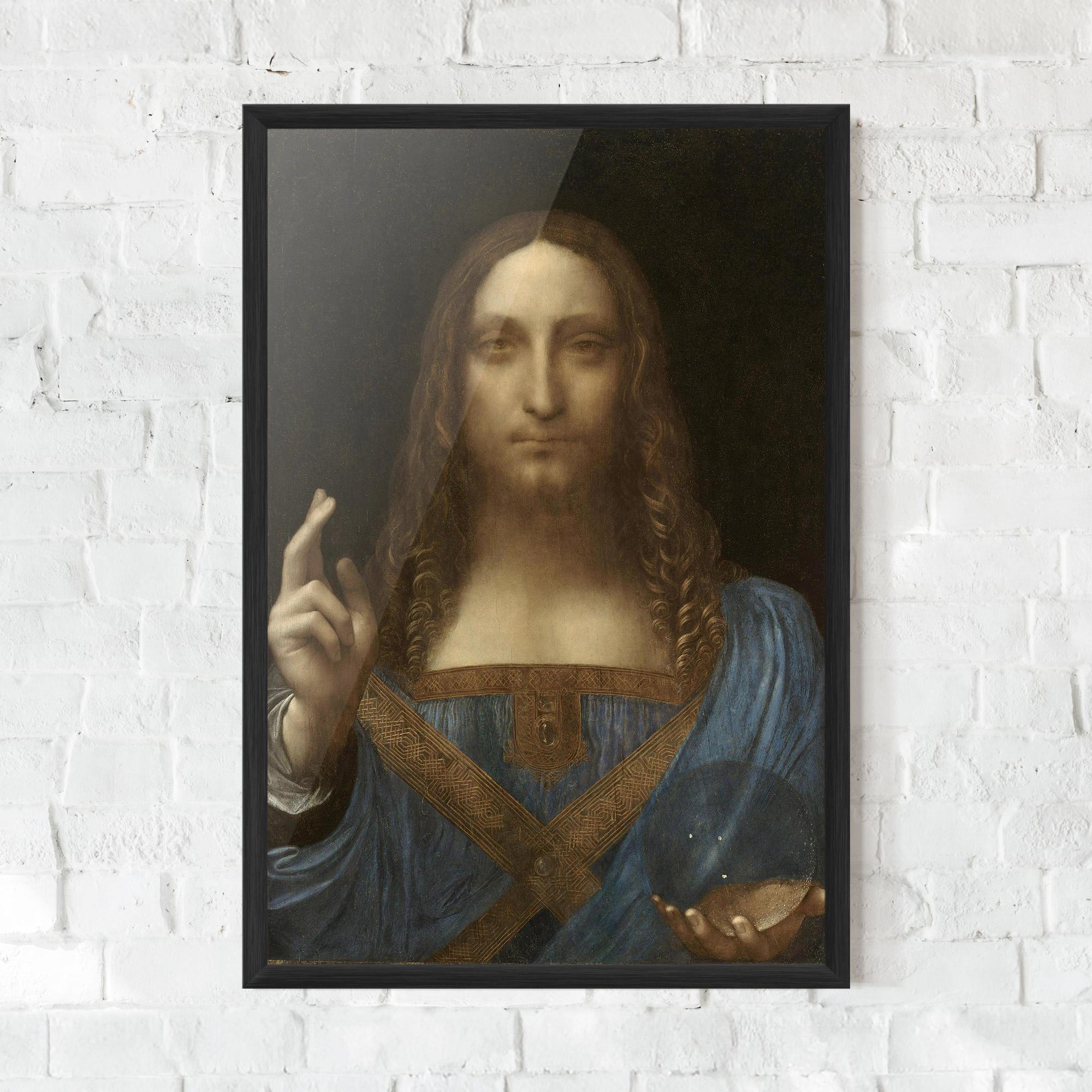 Poster Înrămat Leonardo Da Vinci Salvator Mundi mockup 0