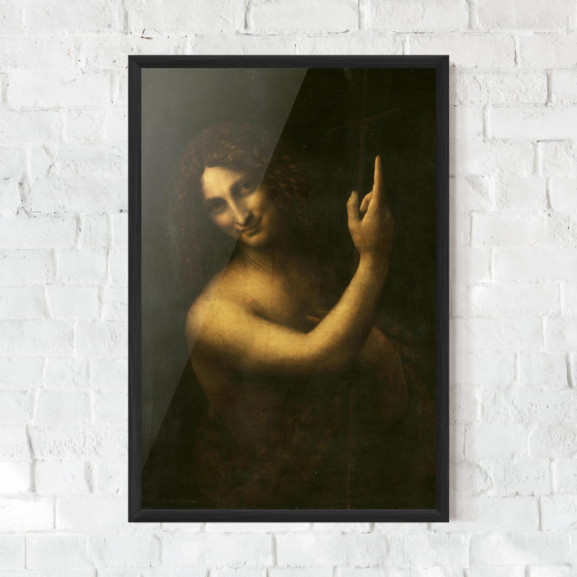 Poster Înrămat Seonardo Da Vinci Saint John The Baptist mockup 0