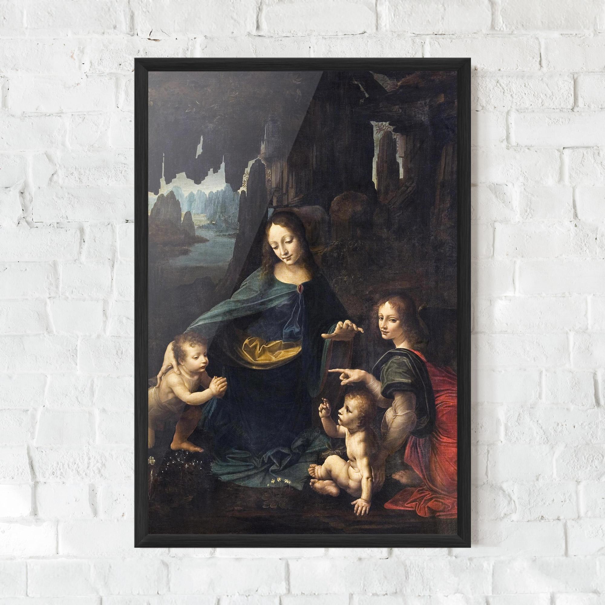 Poster Înrămat The Virgin Of The Rocks Leonardo Da Vinci mockup 0