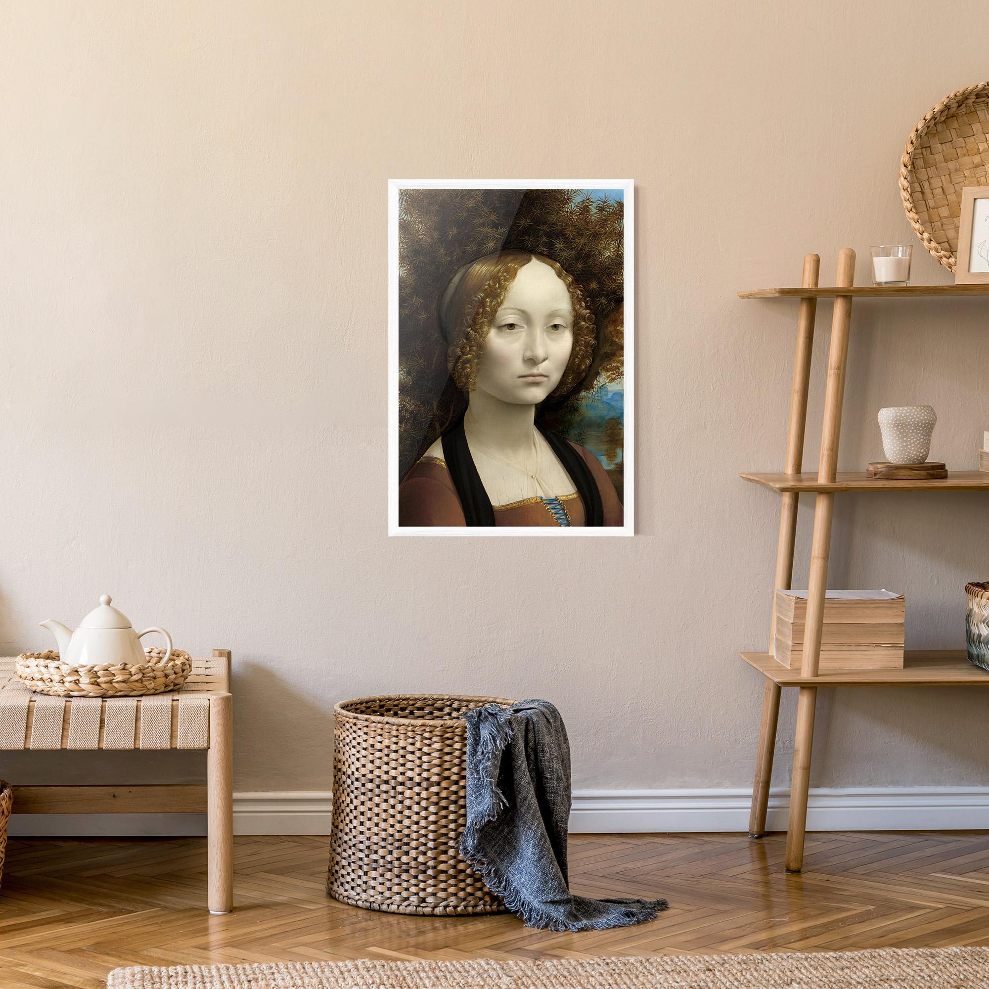 Poster Înrămat Leonardo Da Vinci Ginevra De Benci mockup 9