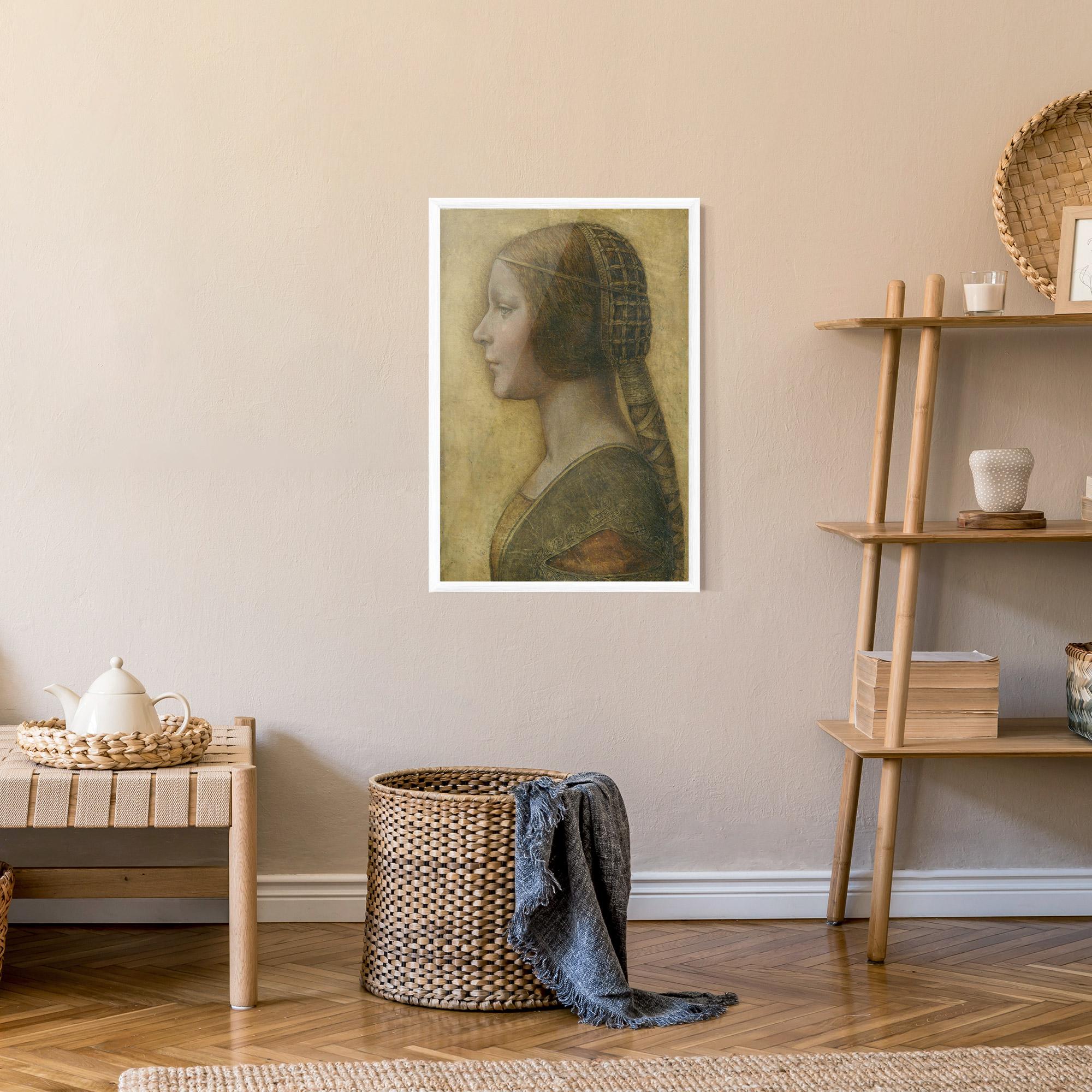 Poster Înrămat Profile Of A Young Fiancee Da Vinci mockup 9