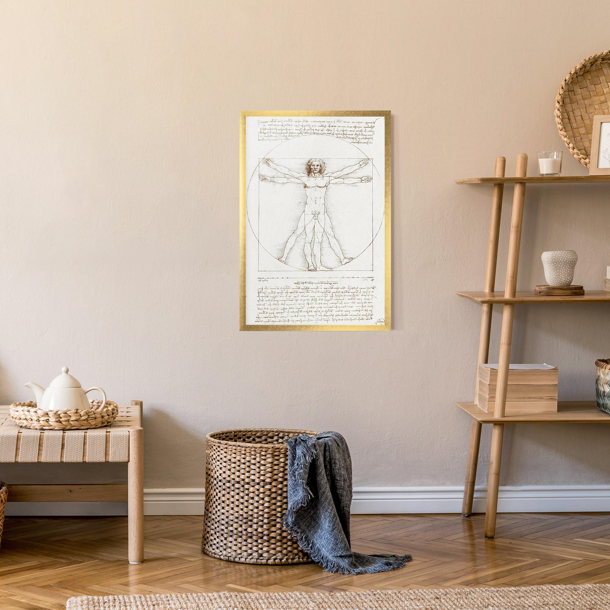 Poster Înrămat Leonardo Da Vinci's Vitruvian Man mockup 9