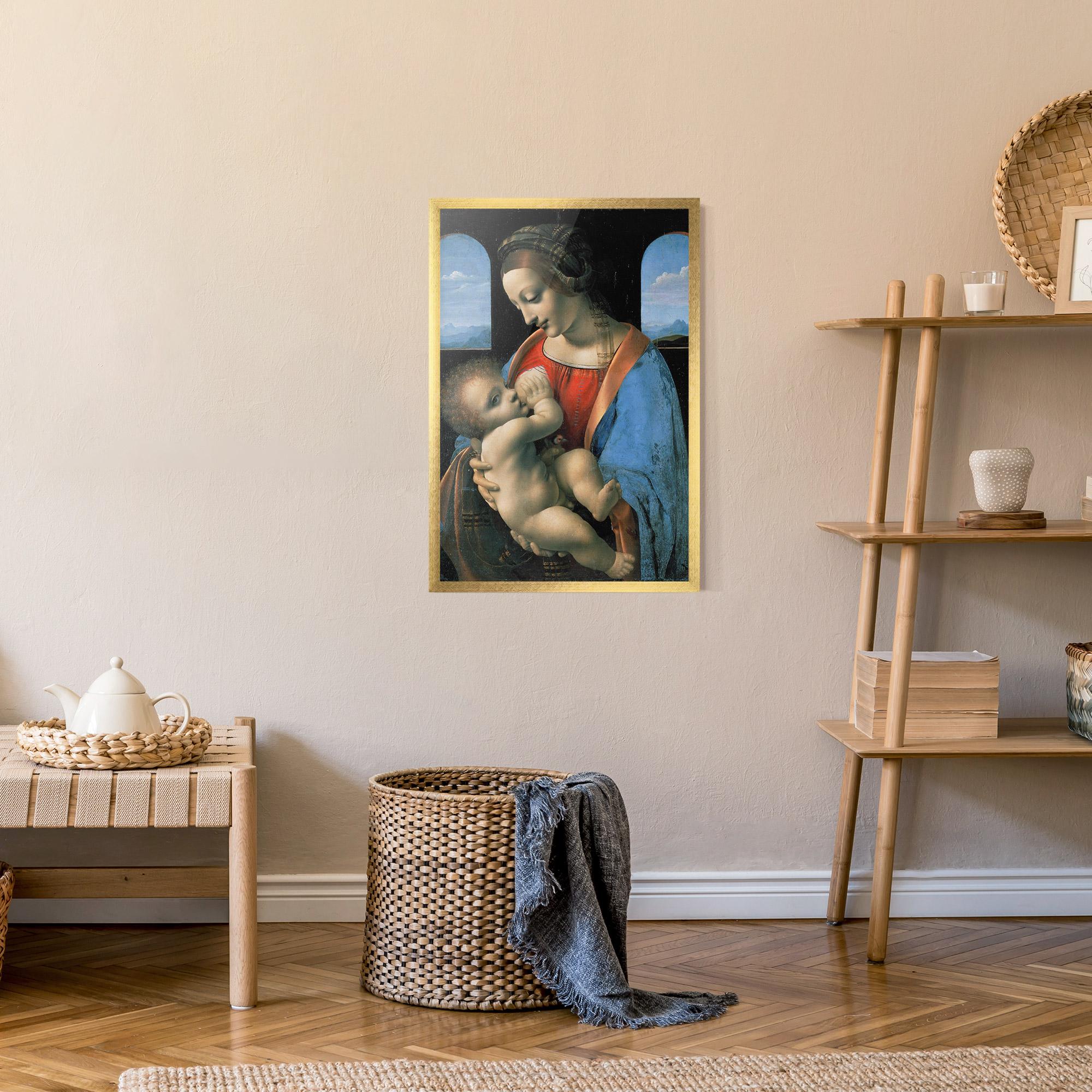 Poster Înrămat Leonardo Da Vinci Attributed Madonna Litta mockup 9