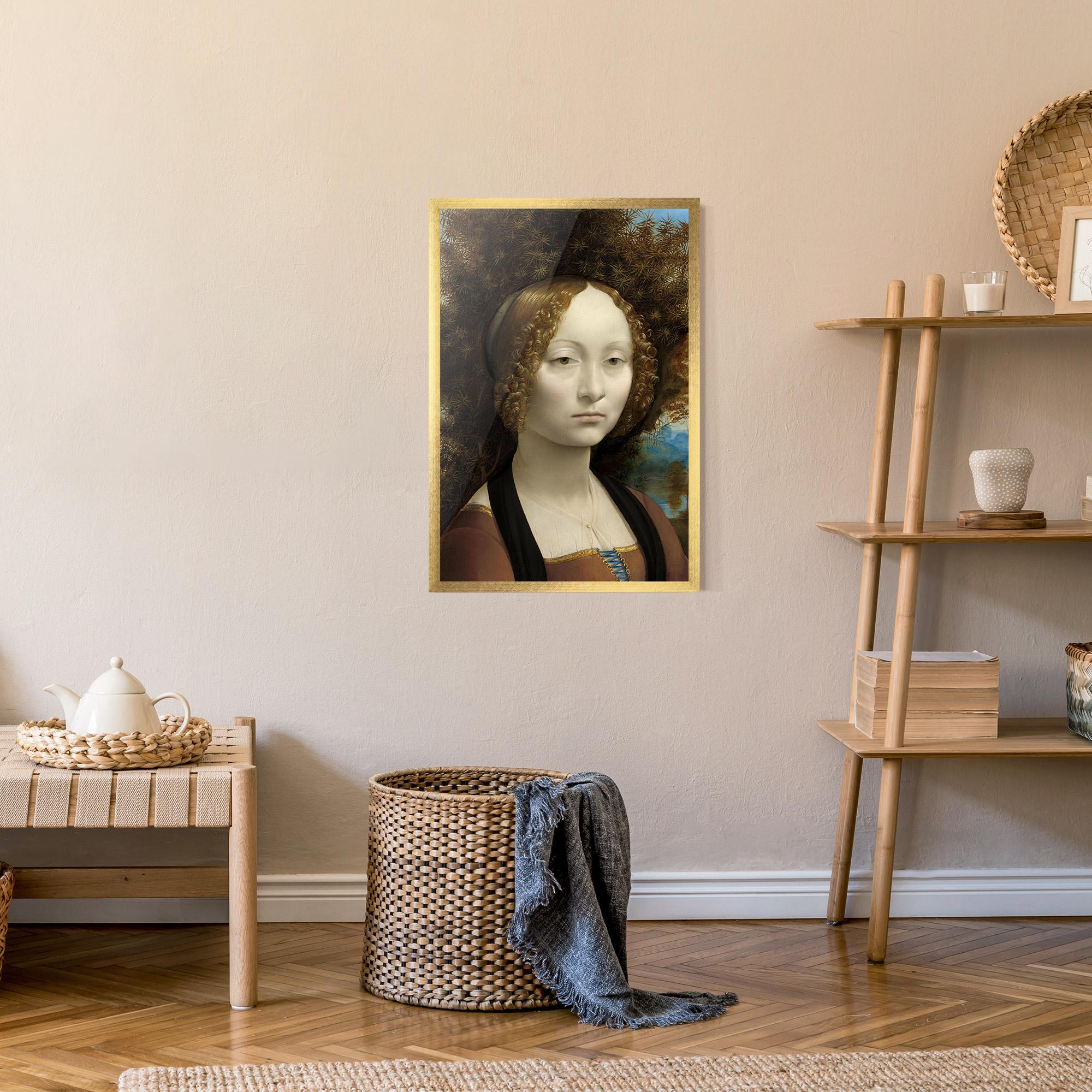 Poster Înrămat Leonardo Da Vinci Ginevra De Benci mockup 9