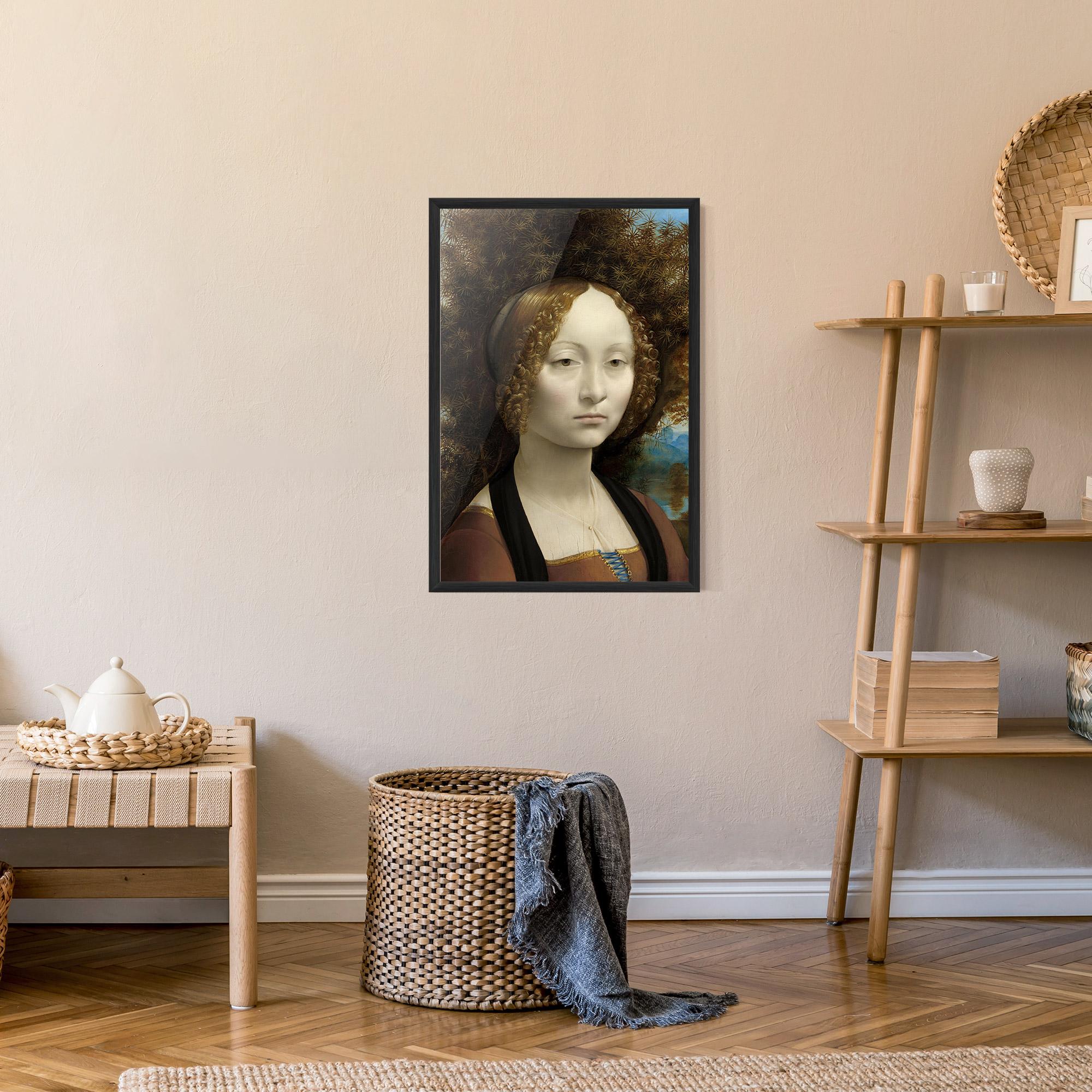 Poster Înrămat Leonardo Da Vinci Ginevra De Benci mockup 9