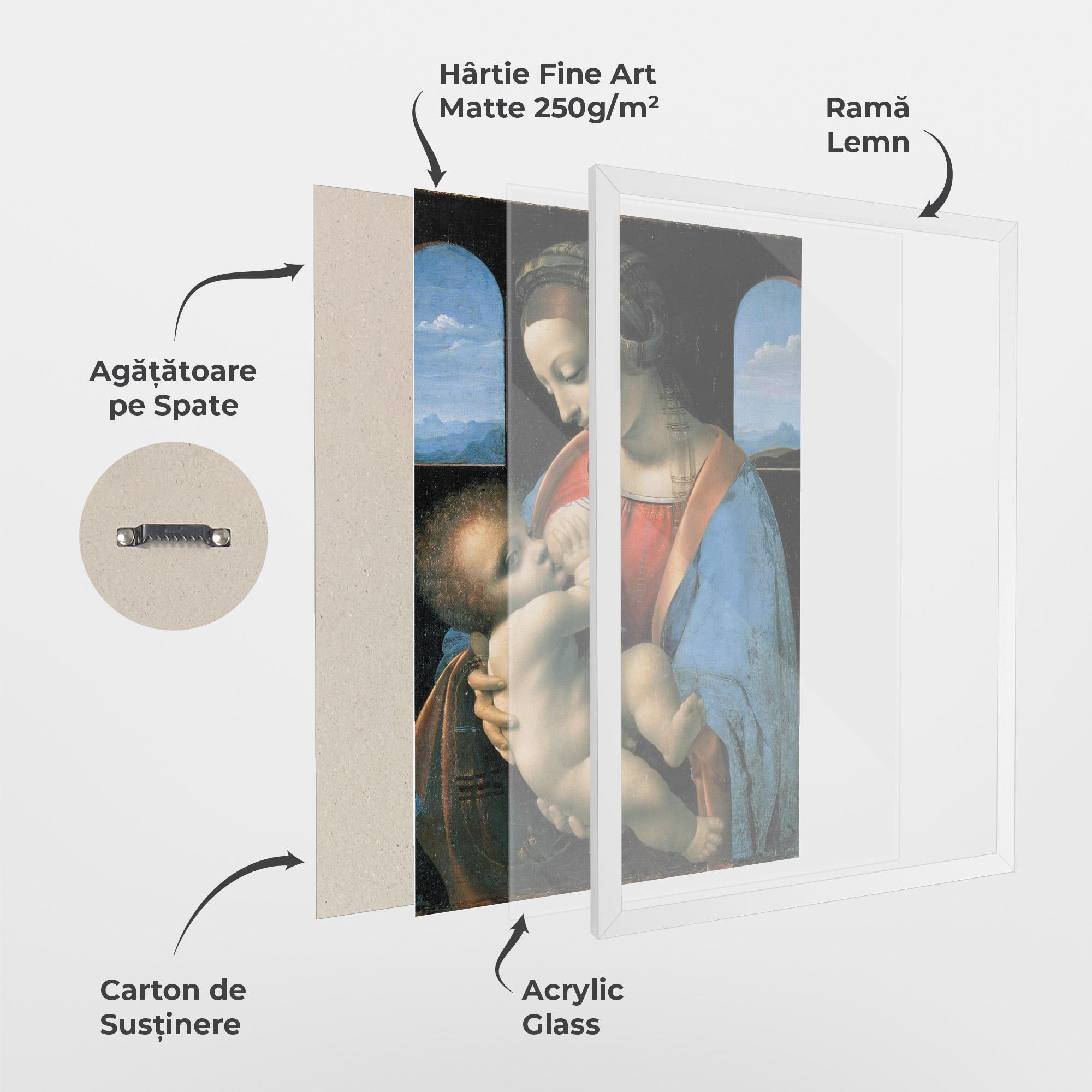 Poster Înrămat Leonardo Da Vinci Attributed Madonna Litta mockup 1