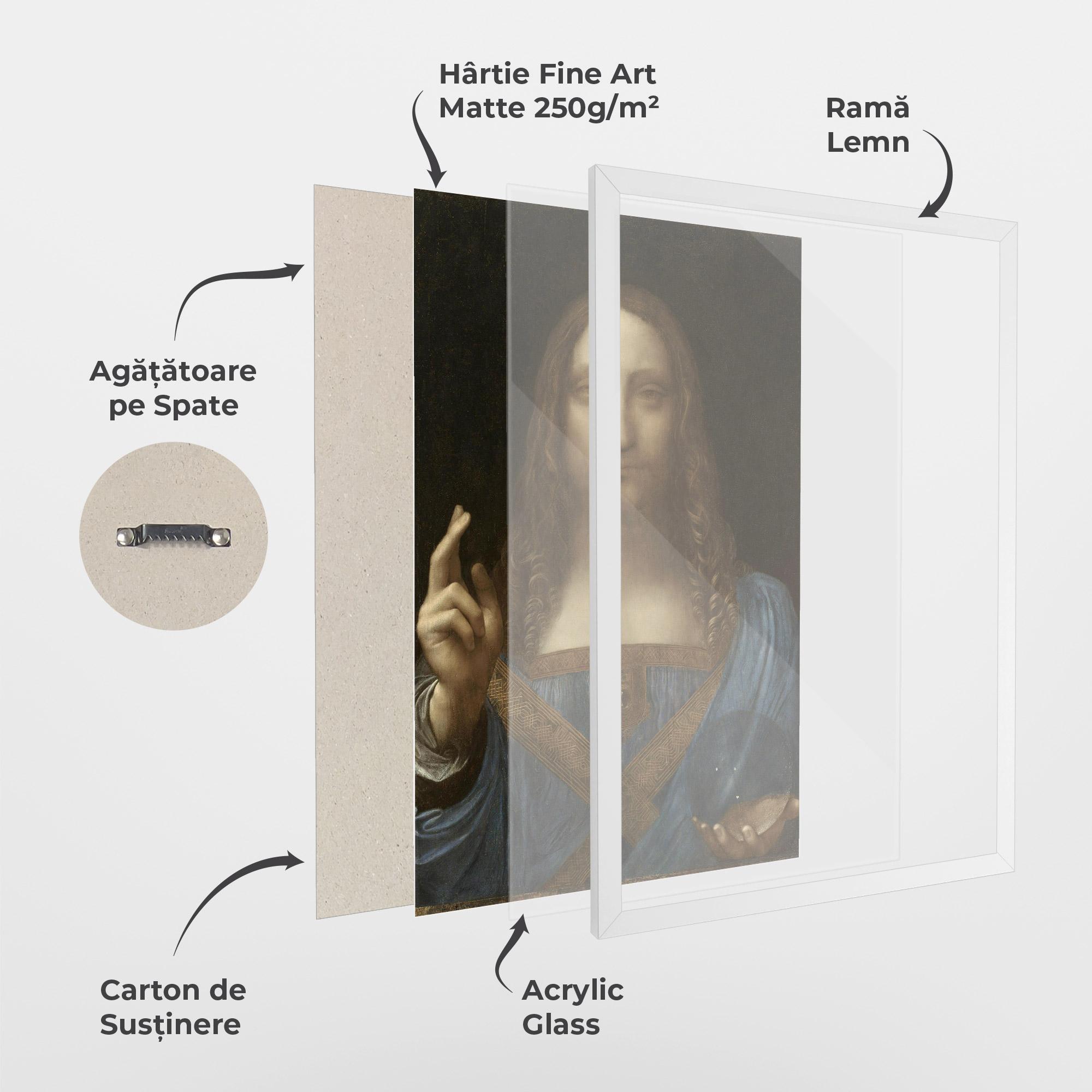 Poster Înrămat Leonardo Da Vinci Salvator Mundi mockup 1