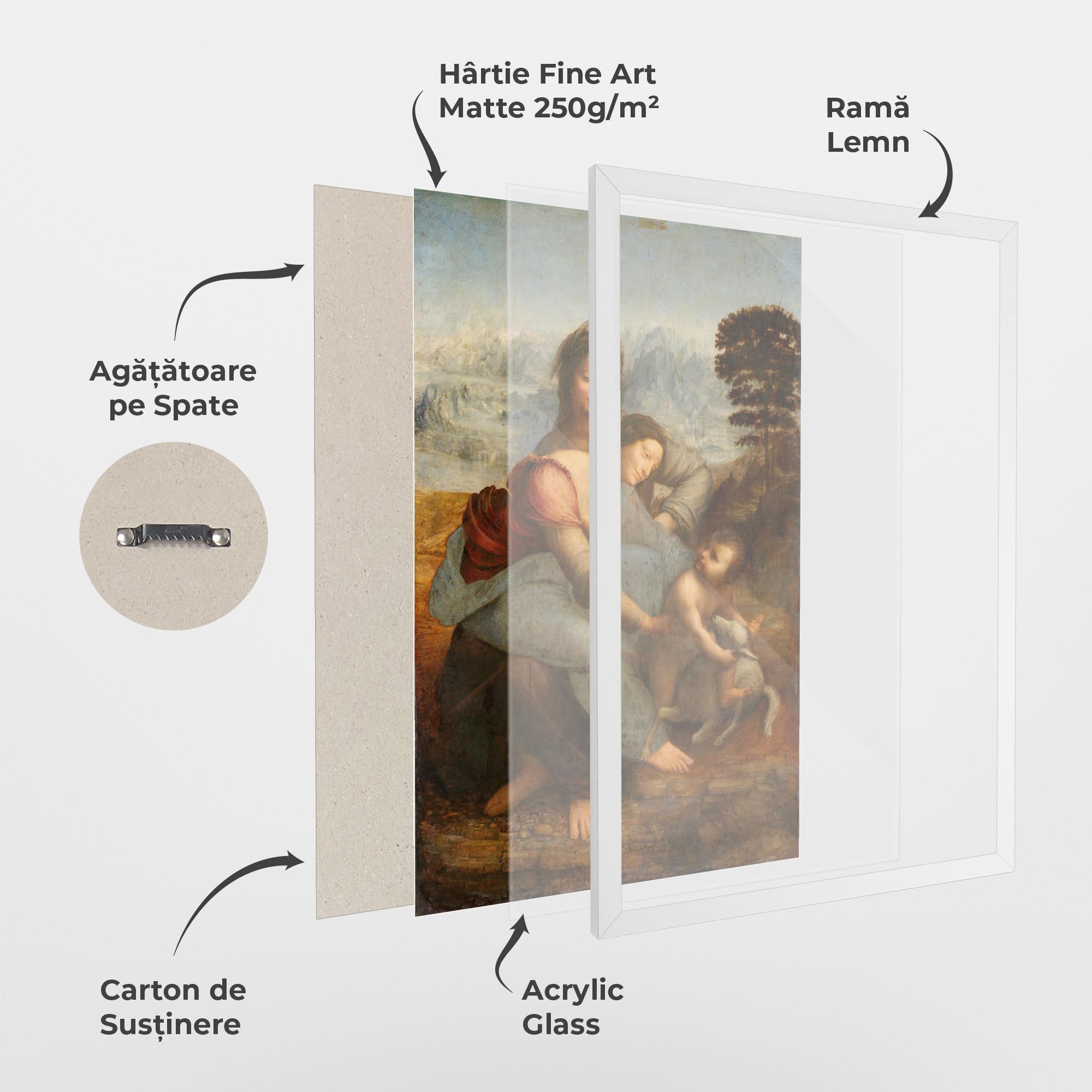 Poster Înrămat Leonardo Da Vinci Virgin And Child With St Anne mockup 1