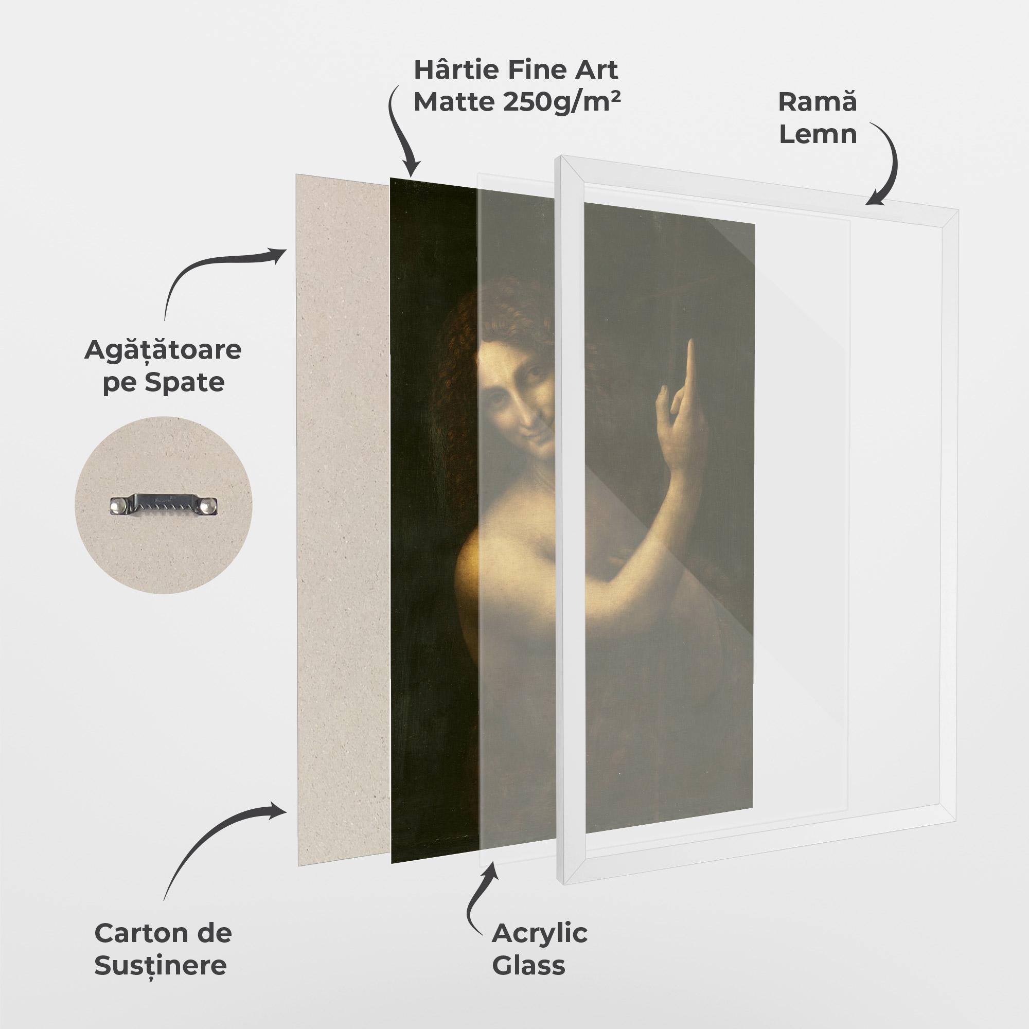 Poster Înrămat Seonardo Da Vinci Saint John The Baptist mockup 1