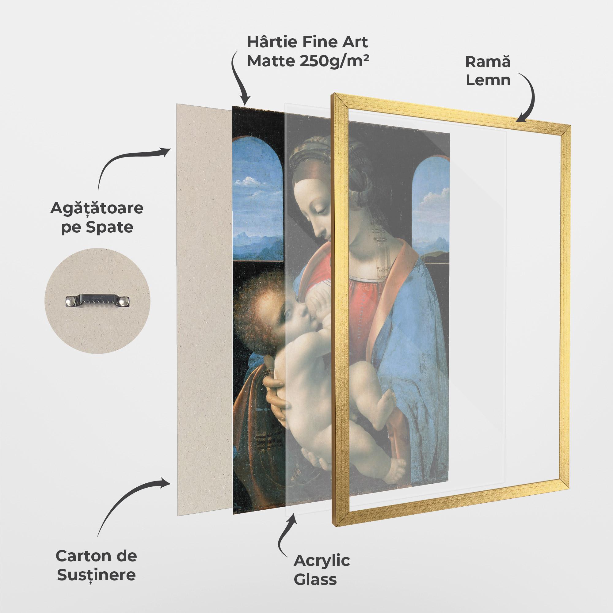 Poster Înrămat Leonardo Da Vinci Attributed Madonna Litta mockup 1