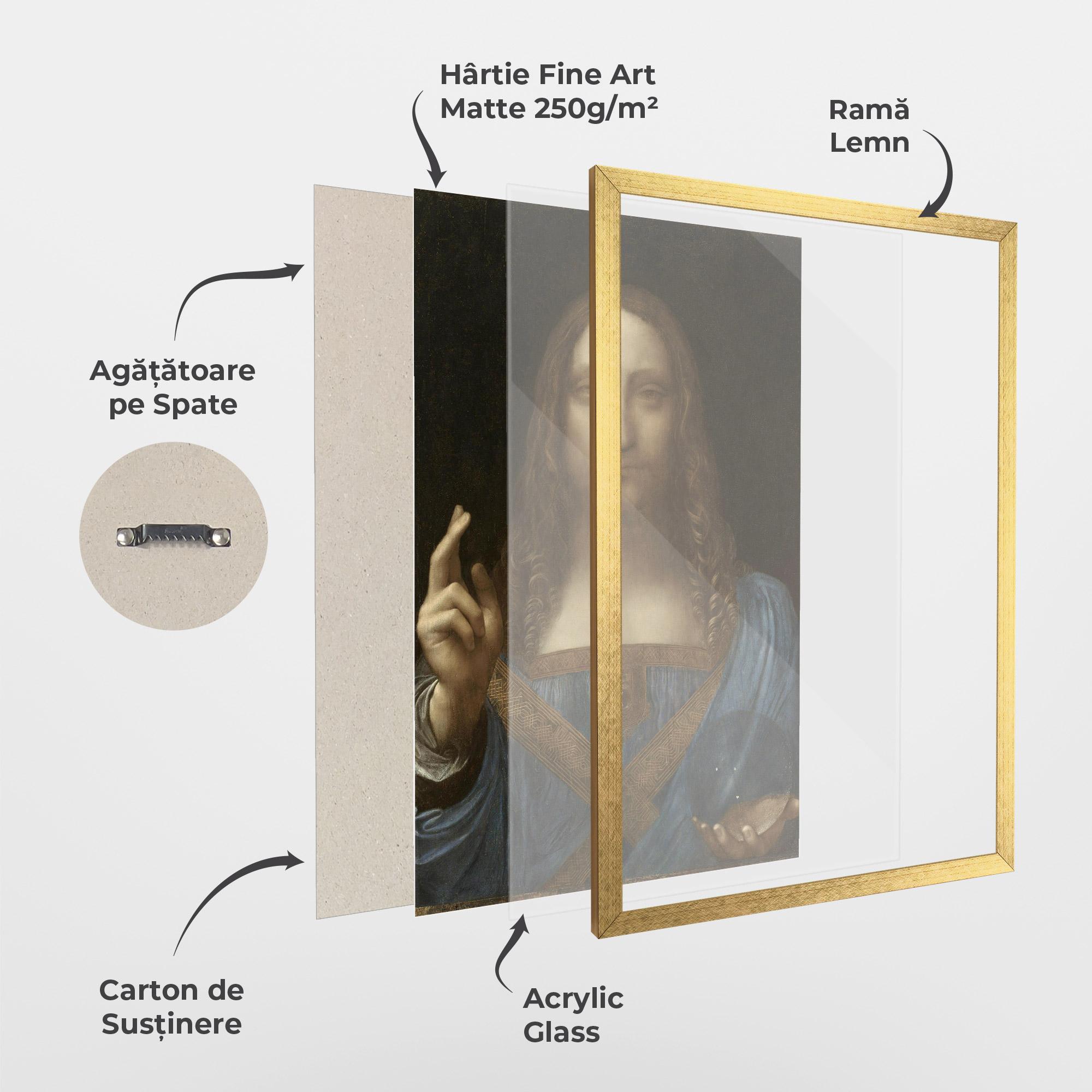 Poster Înrămat Leonardo Da Vinci Salvator Mundi mockup 1