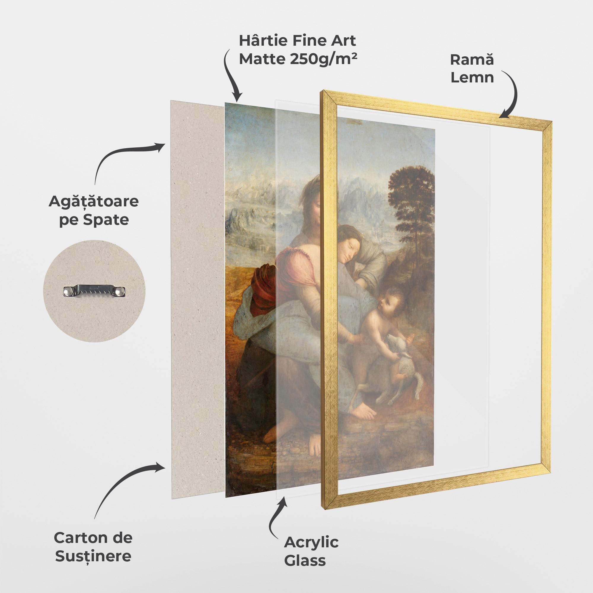 Poster Înrămat Leonardo Da Vinci Virgin And Child With St Anne mockup 1