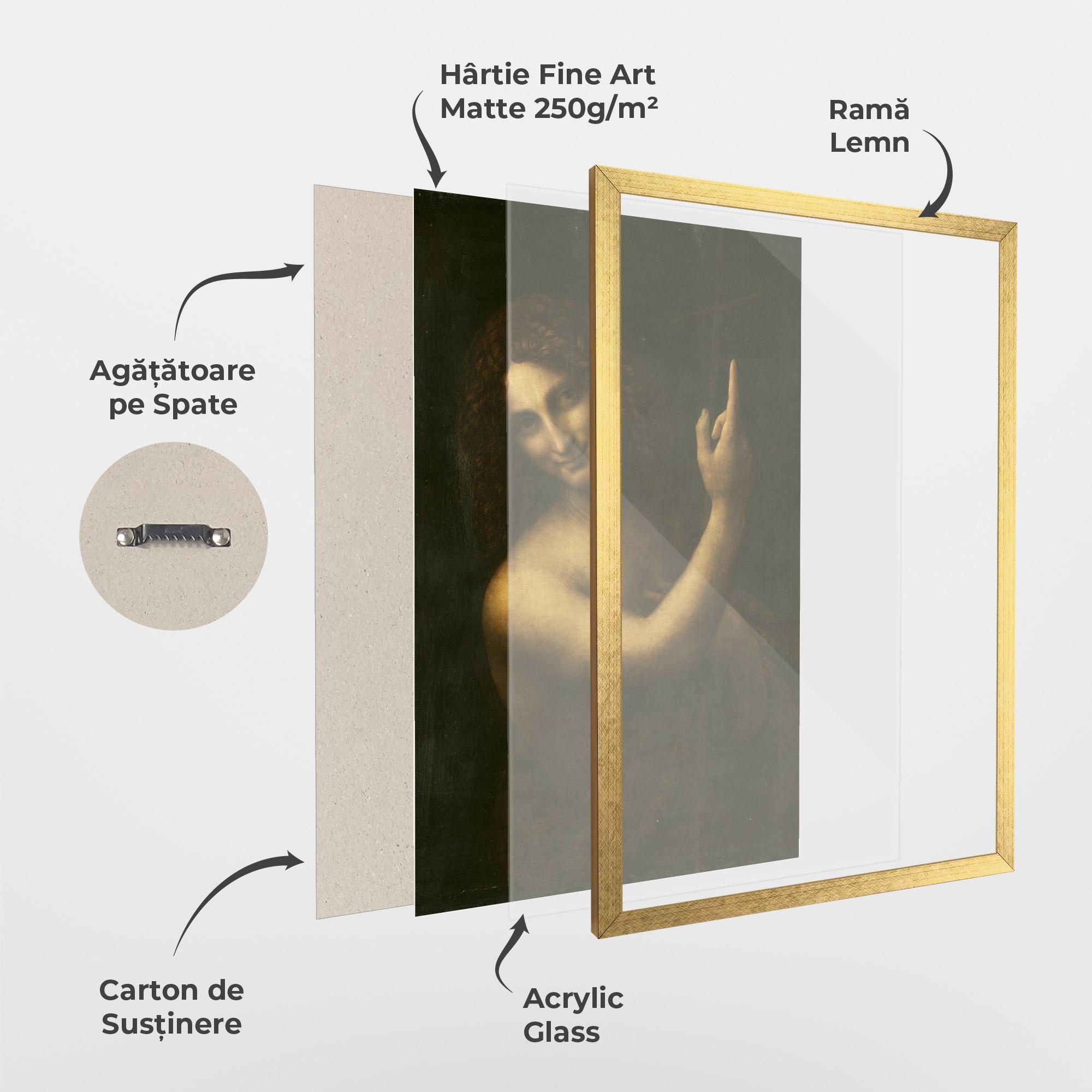 Poster Înrămat Seonardo Da Vinci Saint John The Baptist mockup 1
