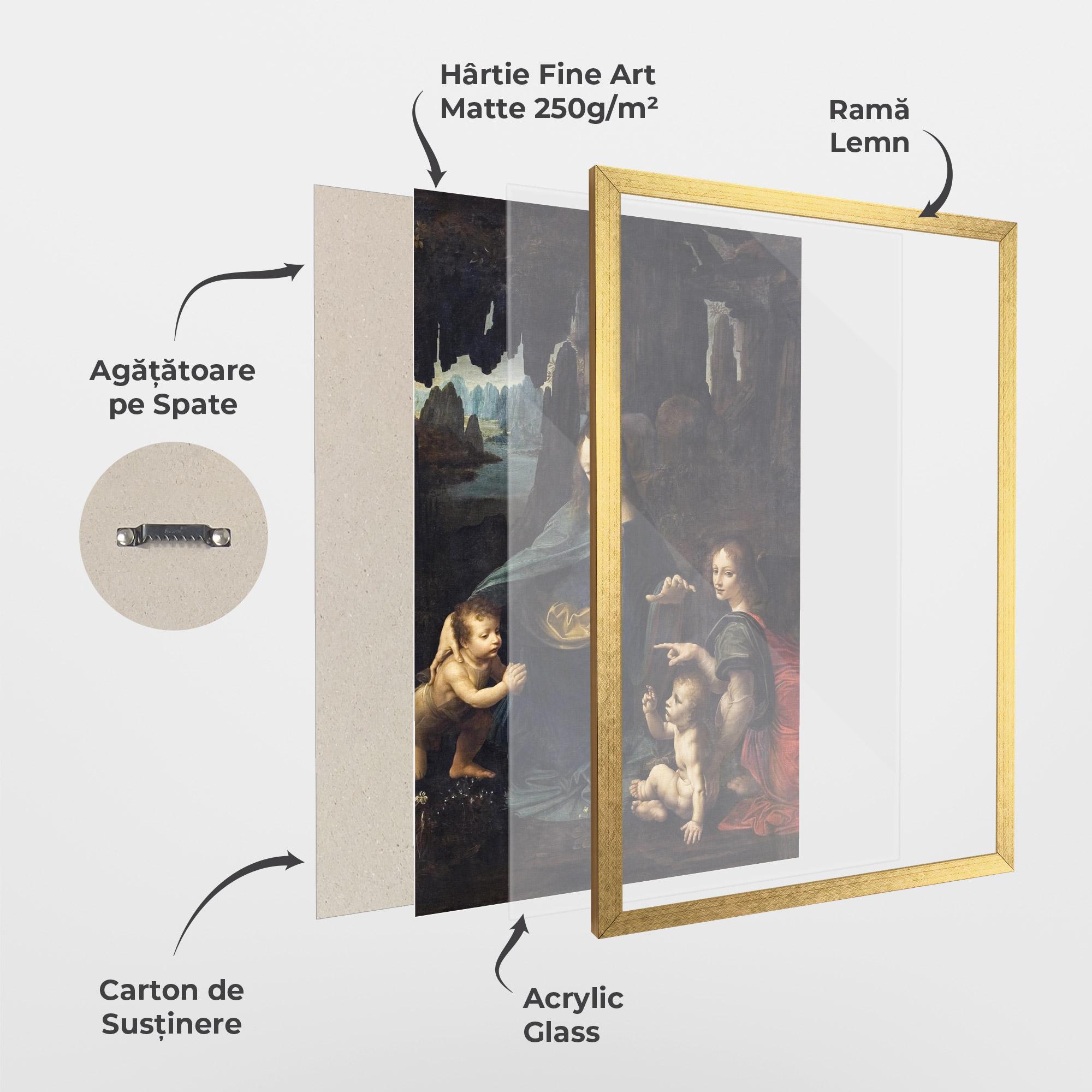Poster Înrămat The Virgin Of The Rocks Leonardo Da Vinci mockup 1
