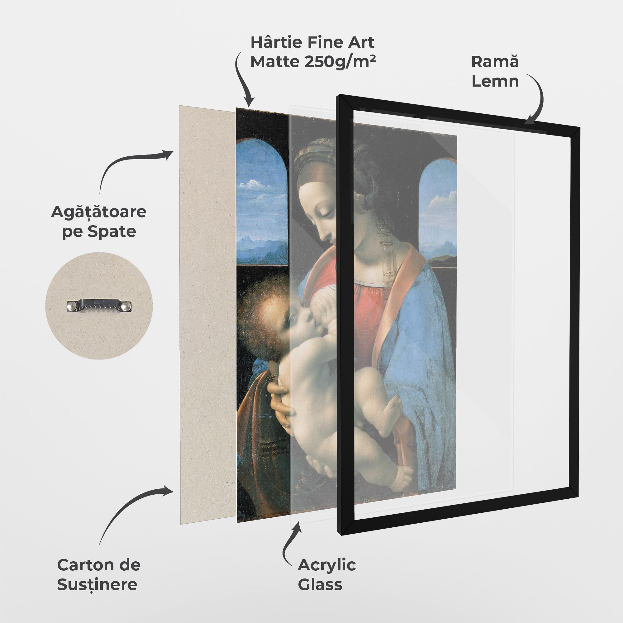Poster Înrămat Leonardo Da Vinci Attributed Madonna Litta mockup 1