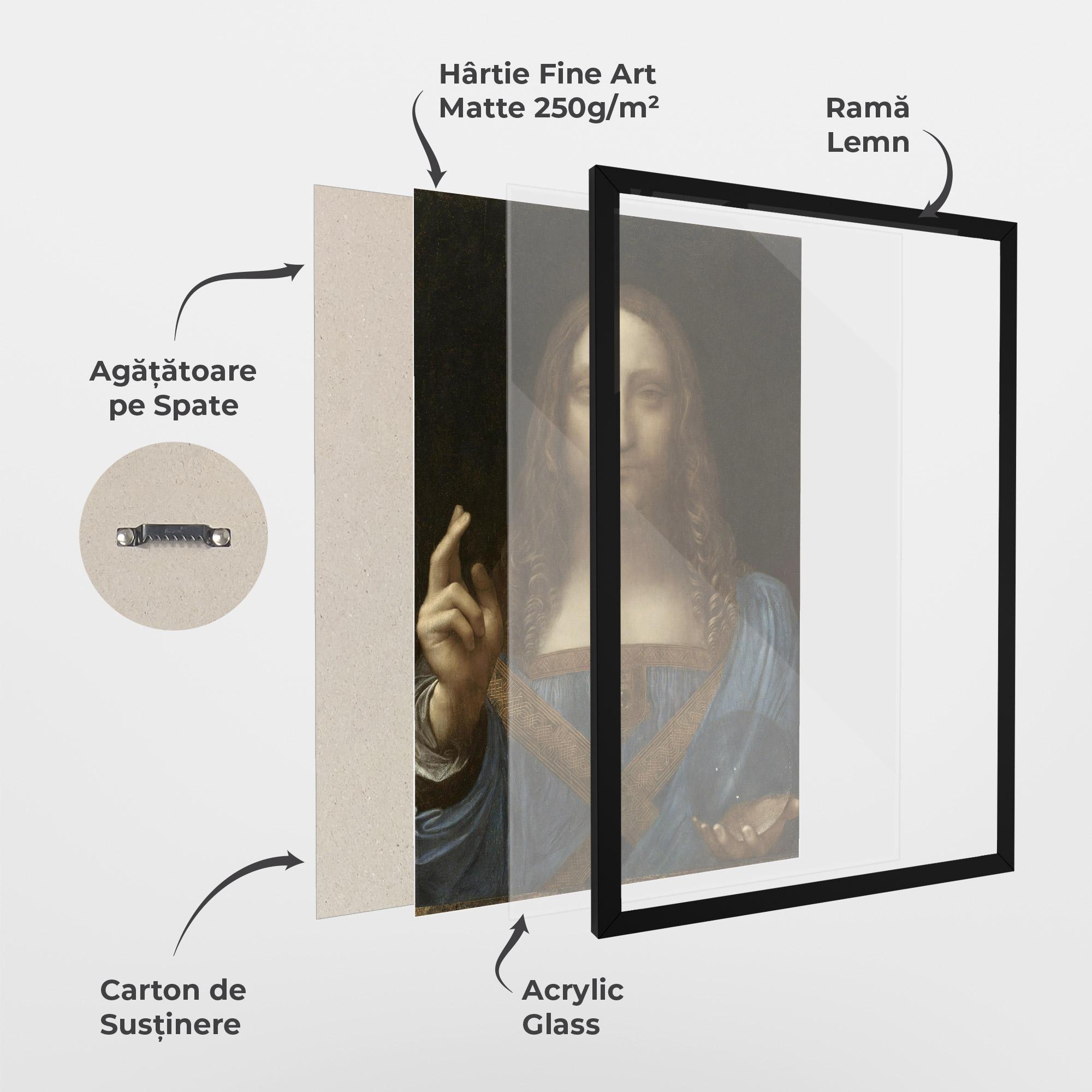 Poster Înrămat Leonardo Da Vinci Salvator Mundi mockup 1