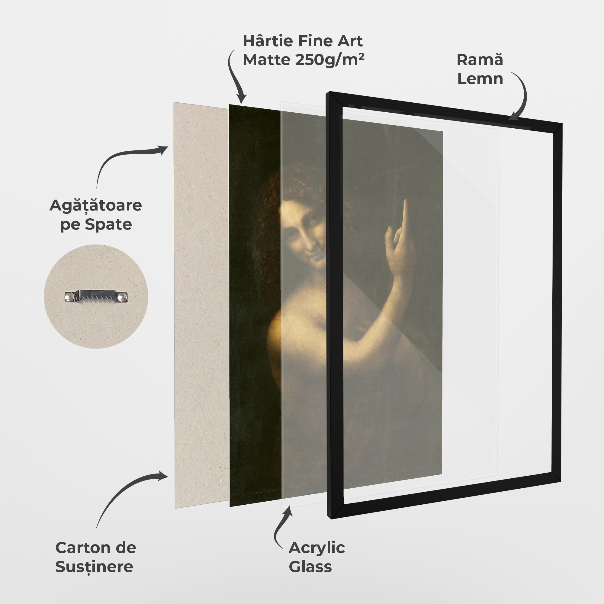 Poster Înrămat Seonardo Da Vinci Saint John The Baptist mockup 1