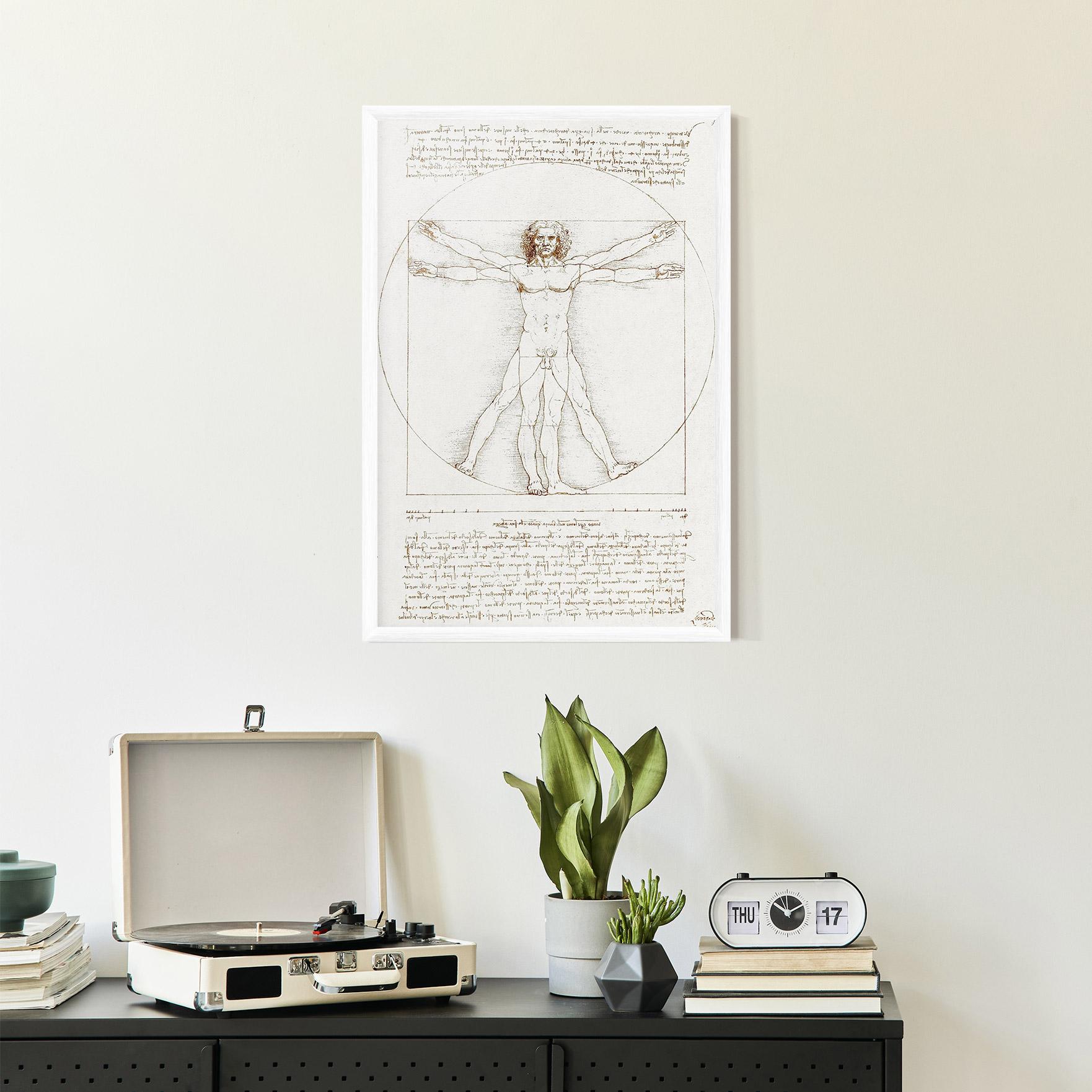 Poster Înrămat Leonardo Da Vinci's Vitruvian Man mockup 2