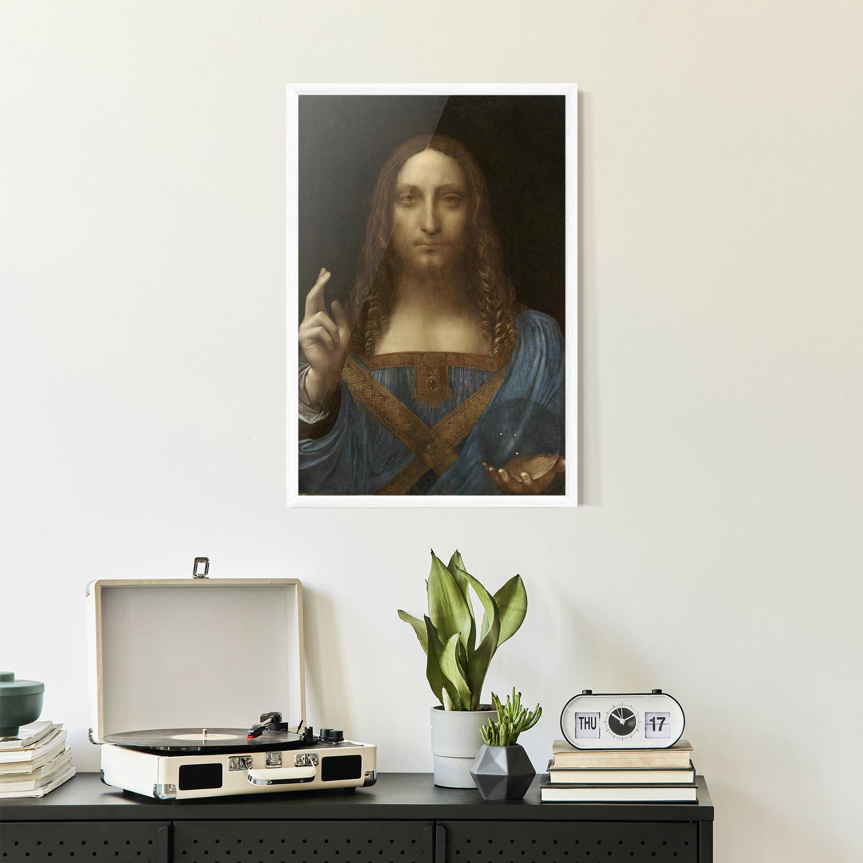 Poster Înrămat Leonardo Da Vinci Salvator Mundi mockup 2
