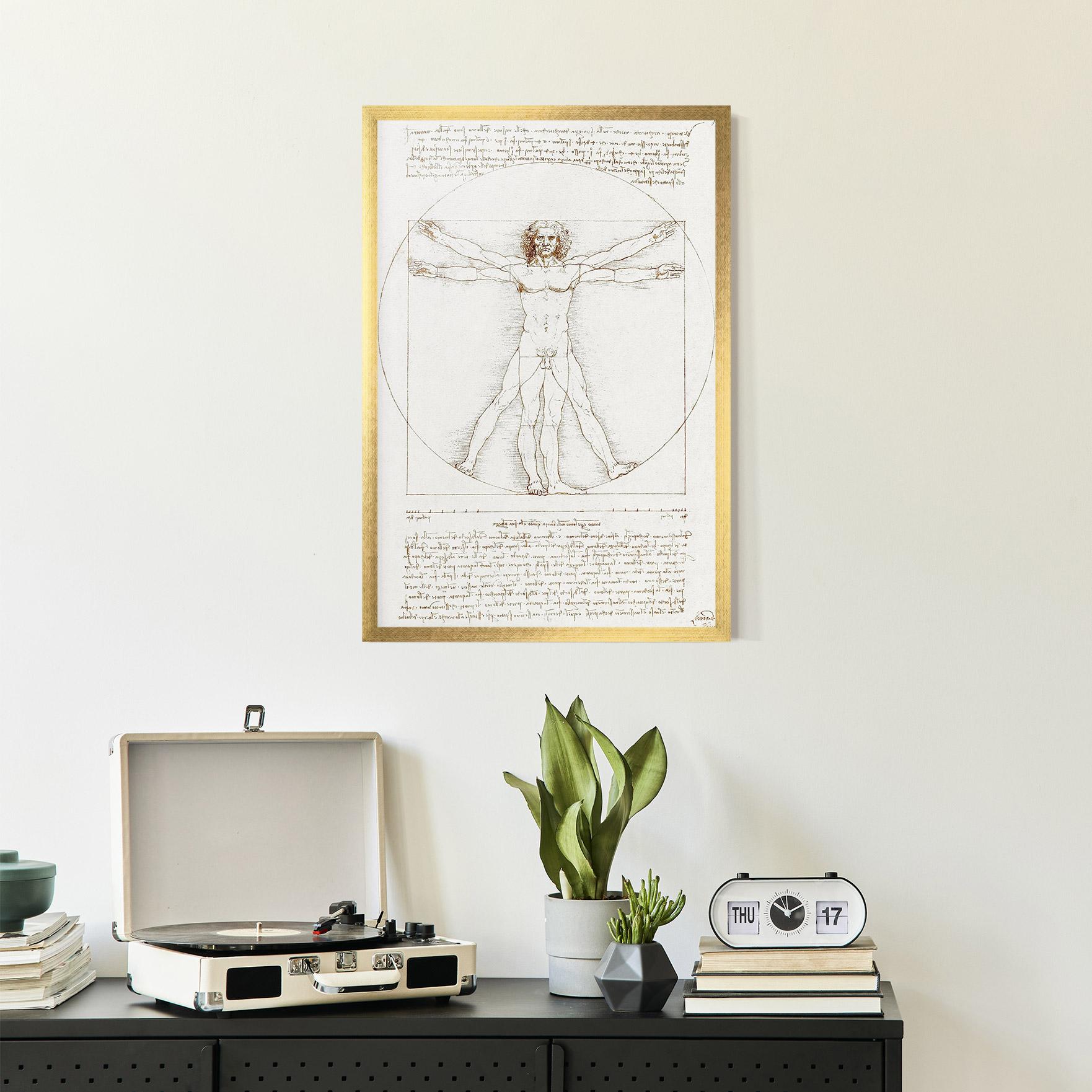 Poster Înrămat Leonardo Da Vinci's Vitruvian Man mockup 2