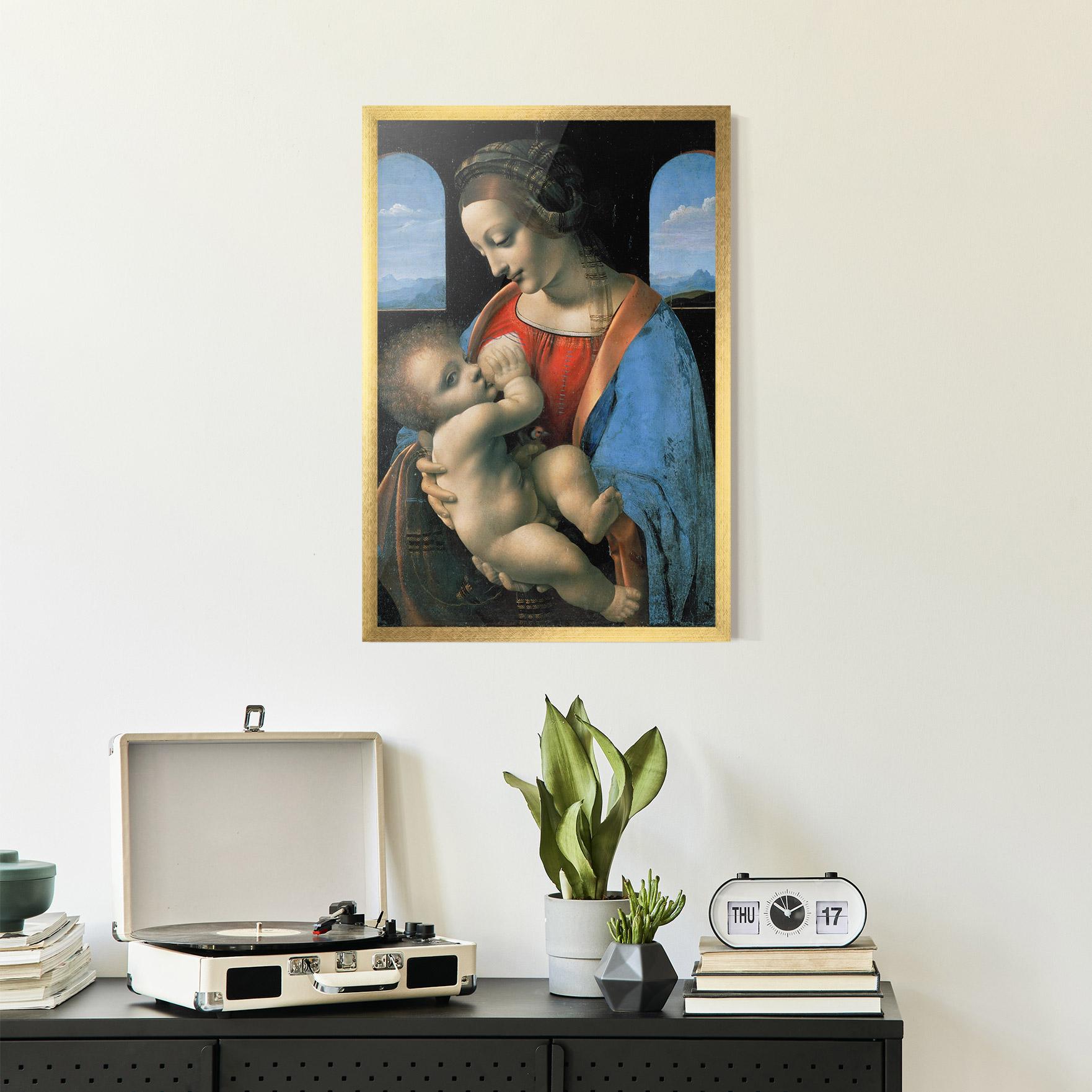 Poster Înrămat Leonardo Da Vinci Attributed Madonna Litta mockup 2