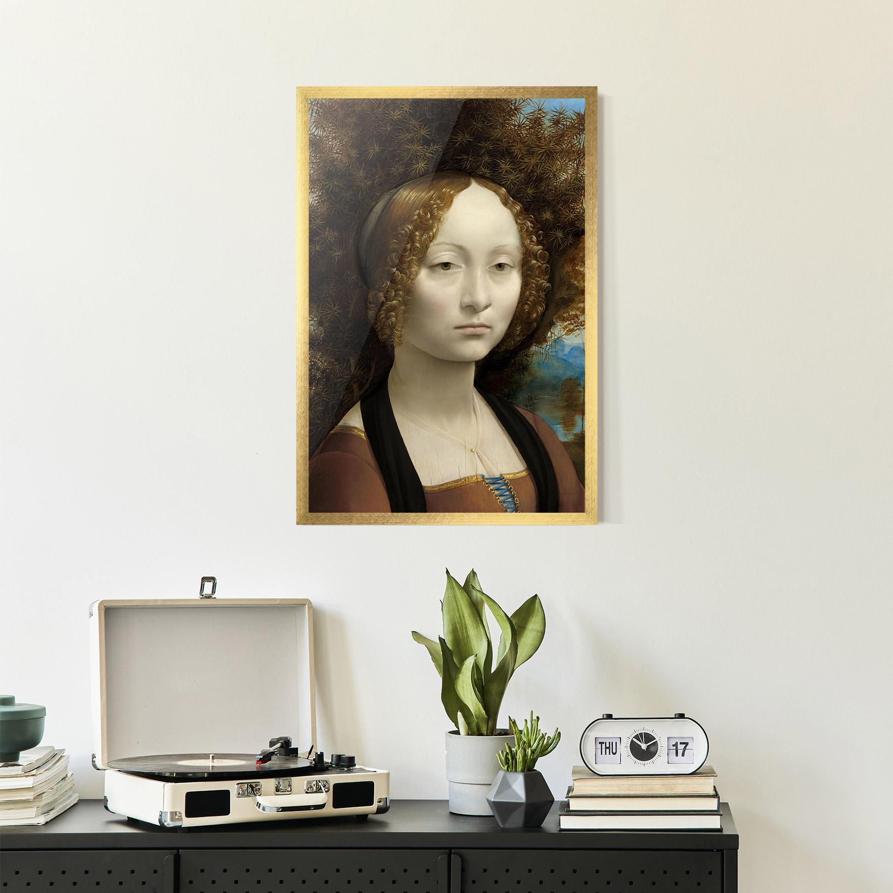 Poster Înrămat Leonardo Da Vinci Ginevra De Benci mockup 2