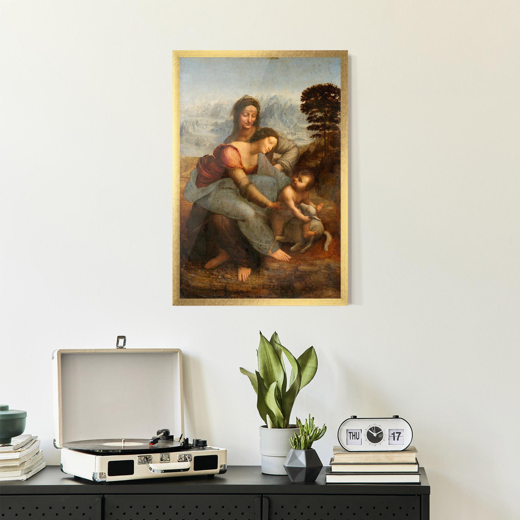 Poster Înrămat Leonardo Da Vinci Virgin And Child With St Anne mockup 2
