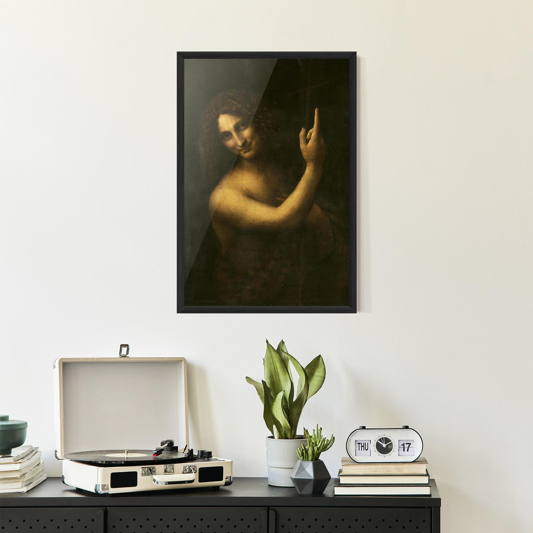 Poster Înrămat Seonardo Da Vinci Saint John The Baptist mockup 2