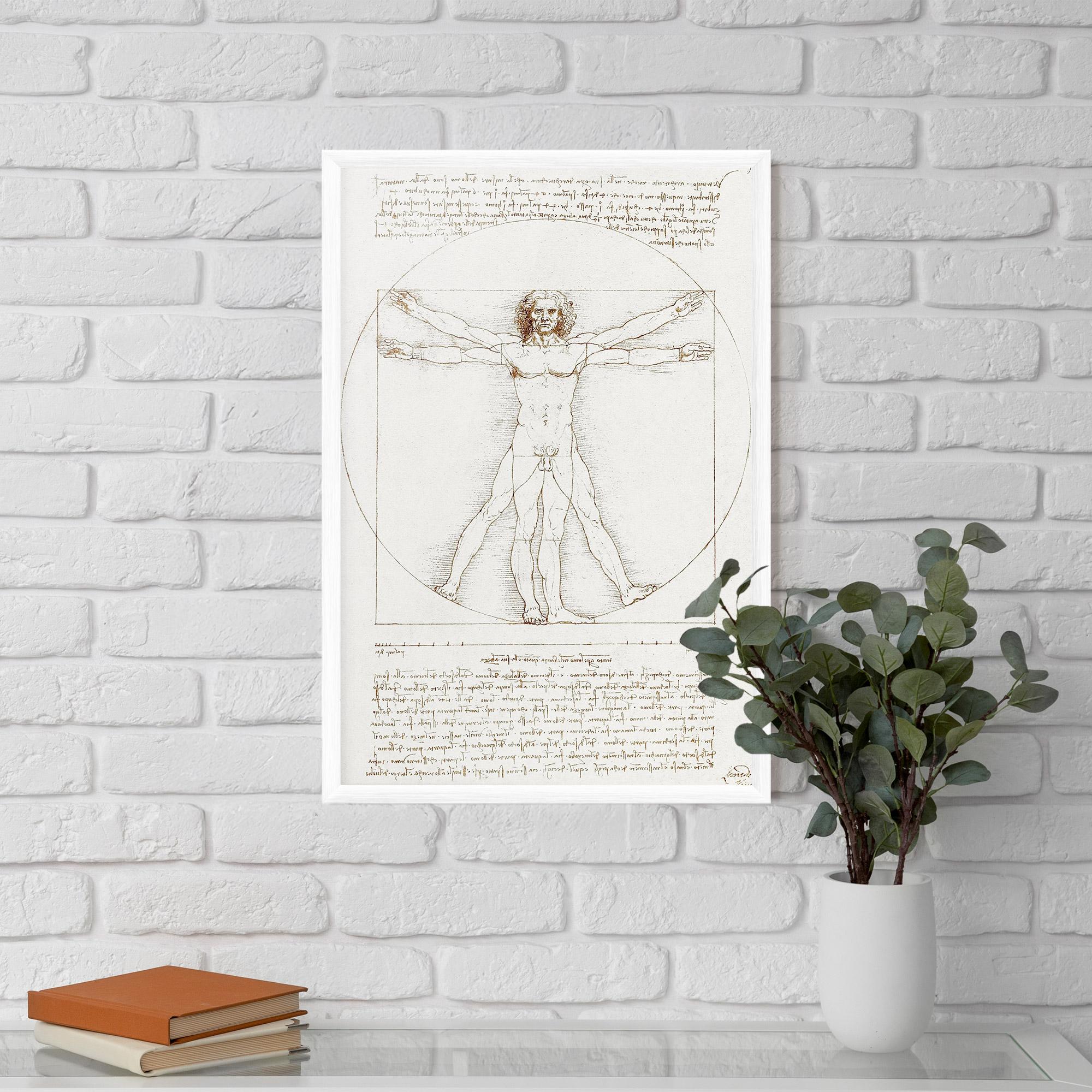 Poster Înrămat Leonardo Da Vinci's Vitruvian Man mockup 5