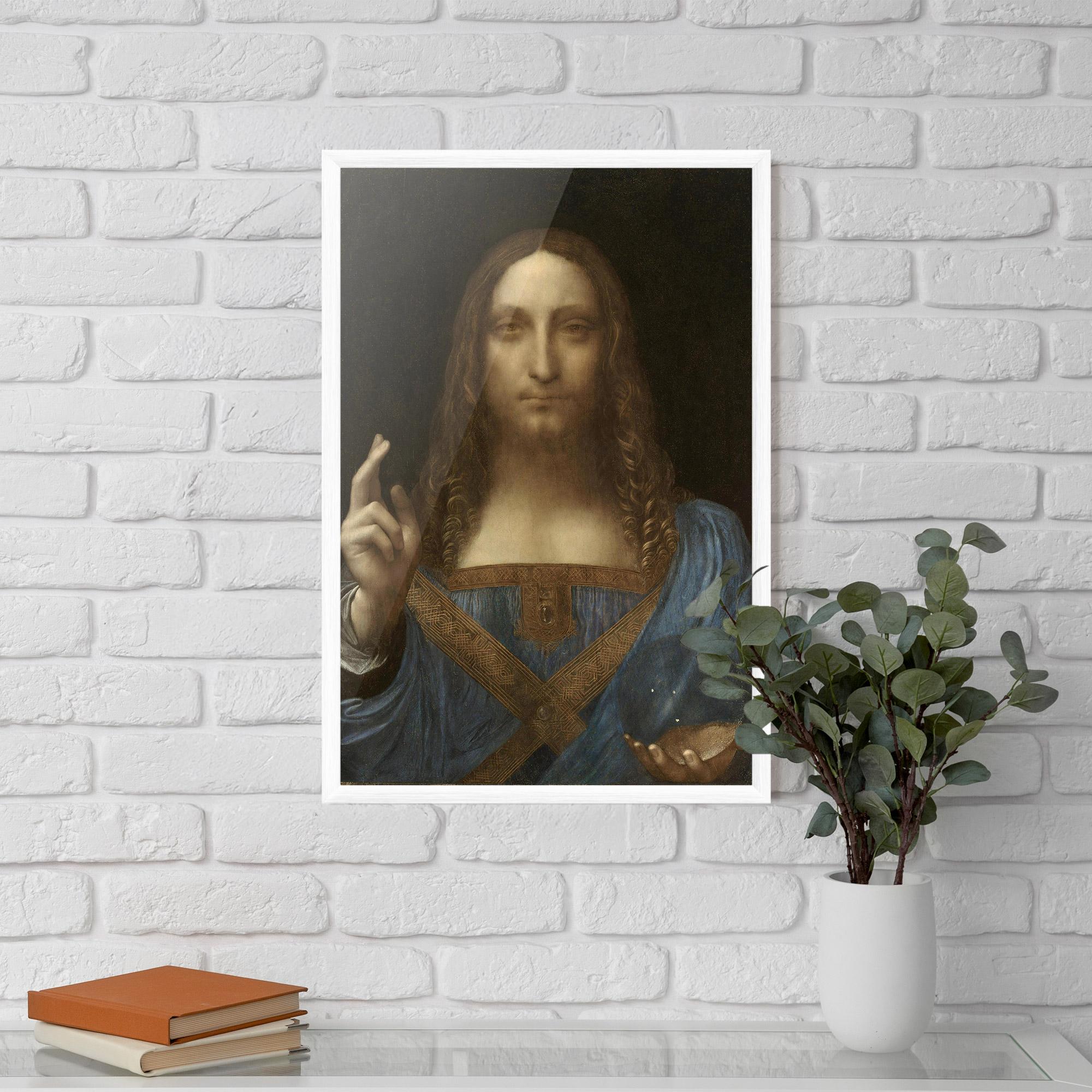 Poster Înrămat Leonardo Da Vinci Salvator Mundi mockup 5