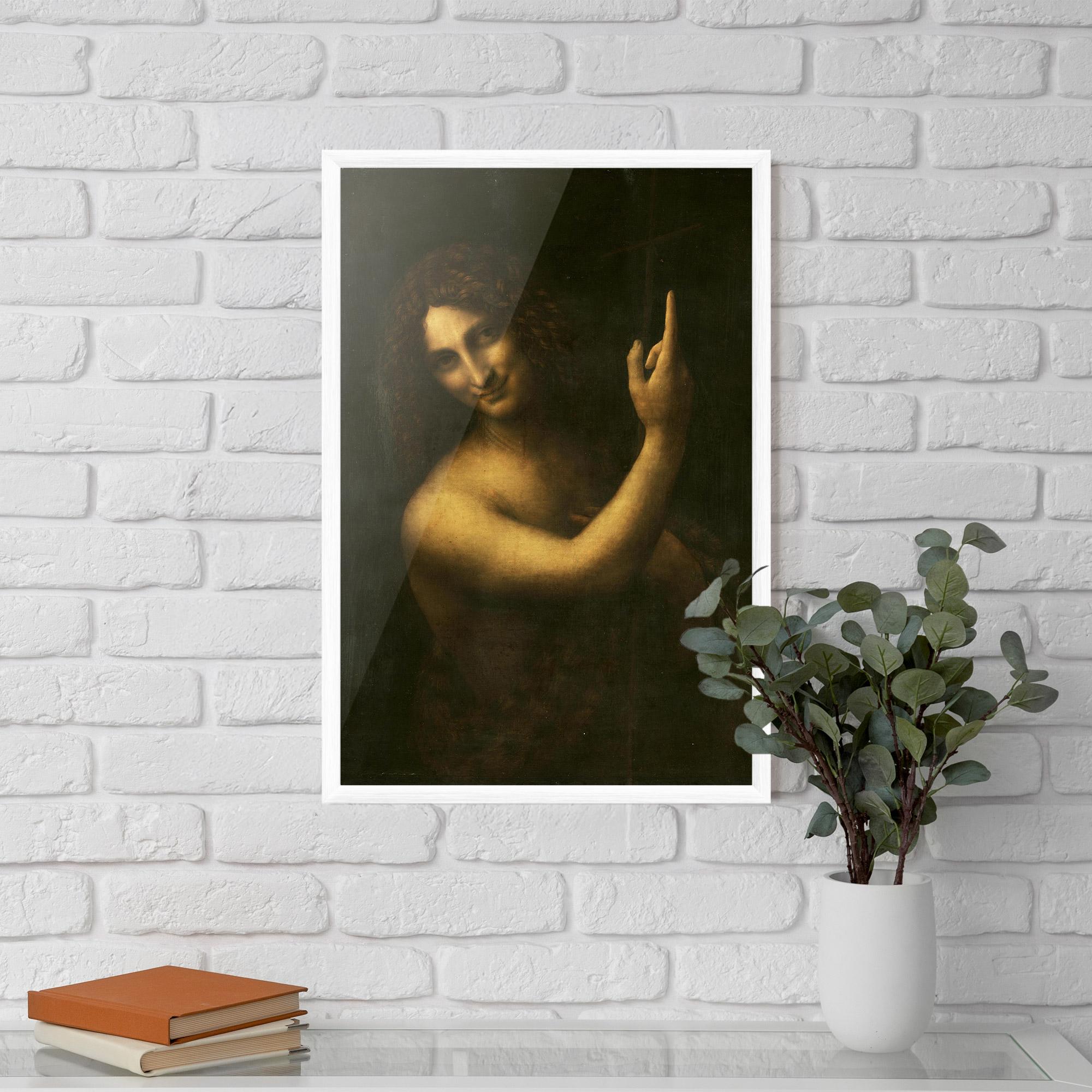 Poster Înrămat Seonardo Da Vinci Saint John The Baptist mockup 5