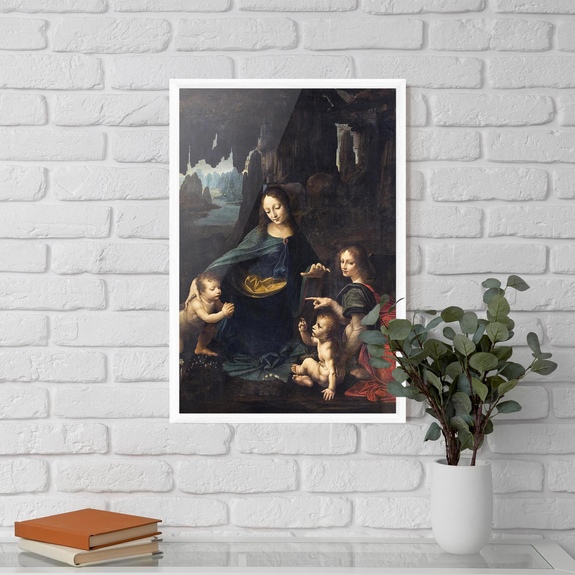 Poster Înrămat The Virgin Of The Rocks Leonardo Da Vinci mockup 5