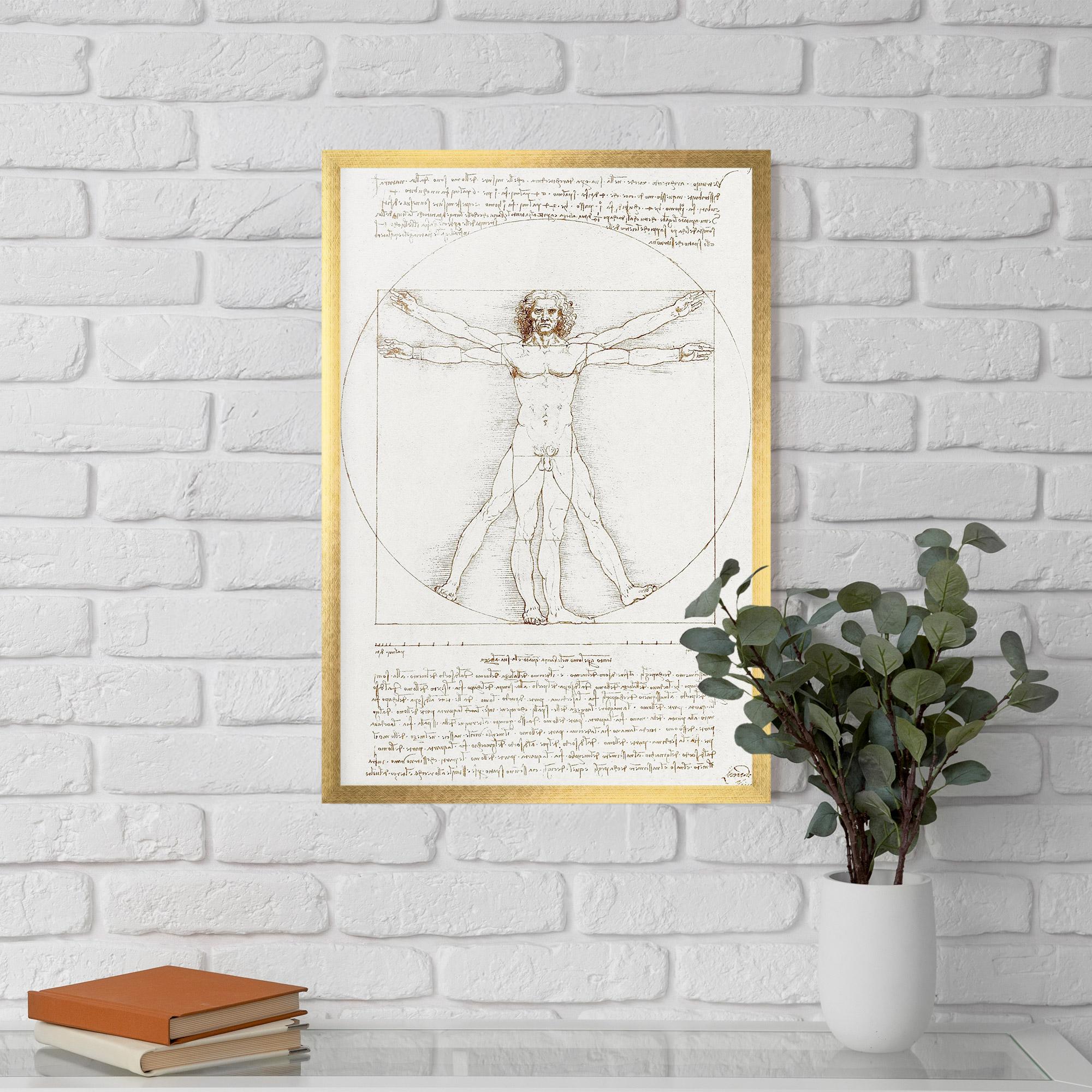 Poster Înrămat Leonardo Da Vinci's Vitruvian Man mockup 5