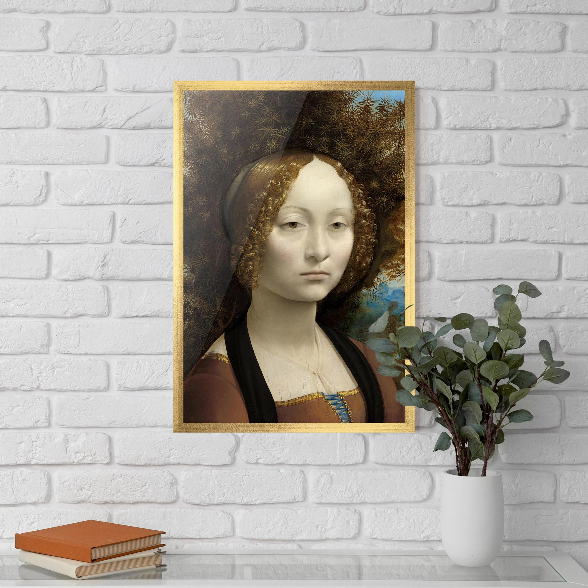 Poster Înrămat Leonardo Da Vinci Ginevra De Benci mockup 5