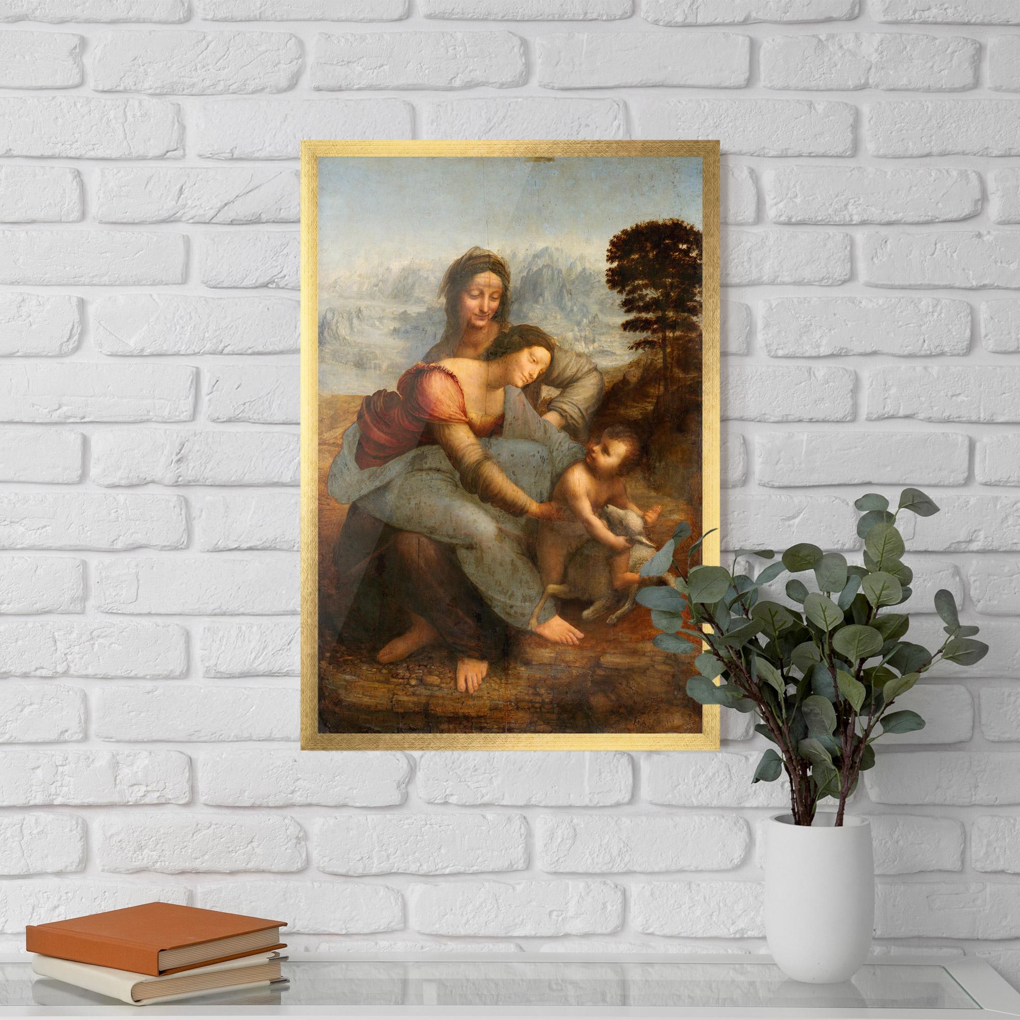 Poster Înrămat Leonardo Da Vinci Virgin And Child With St Anne mockup 5